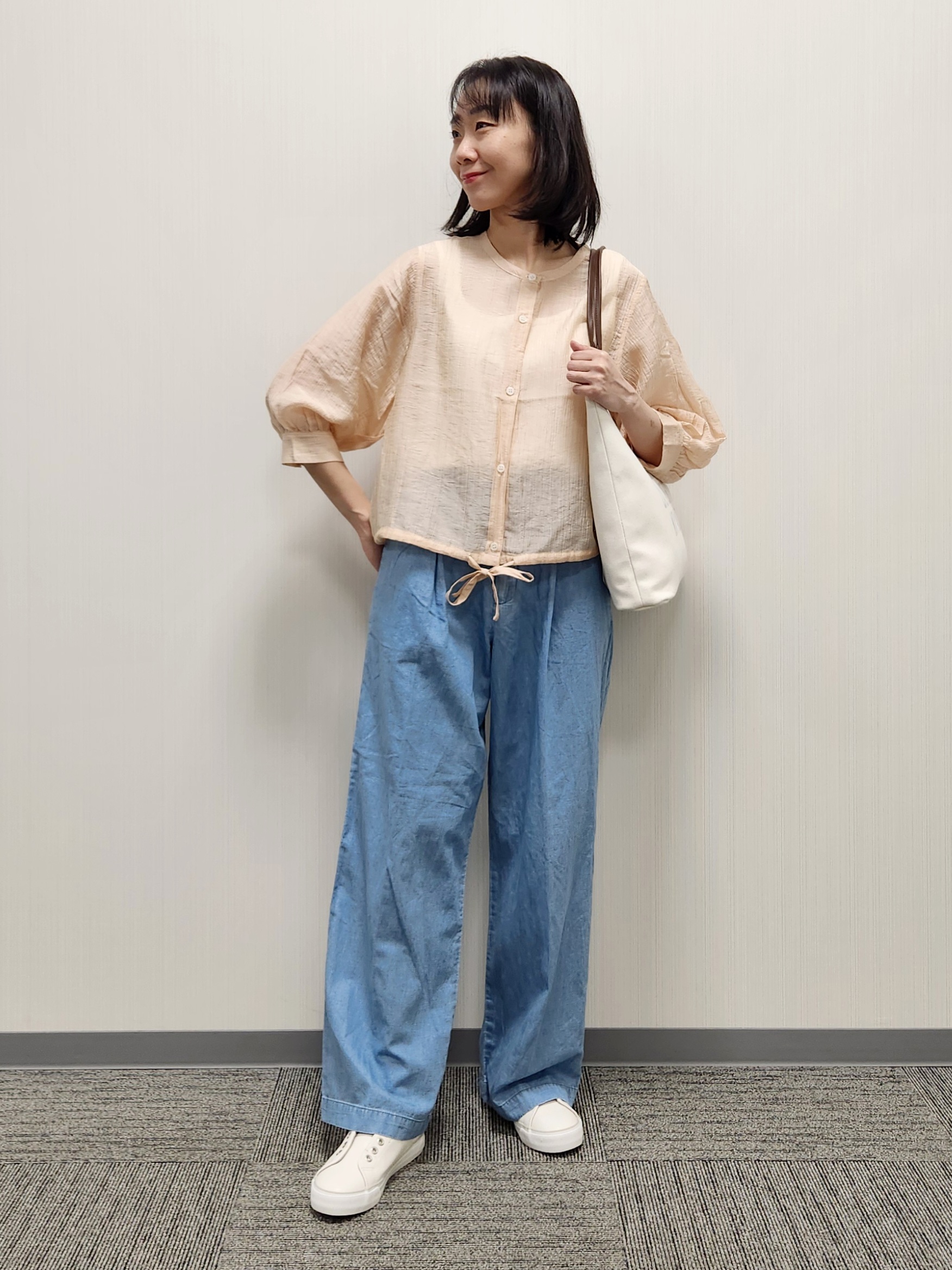 naraさんの「Dessin｜【洗える】シアードロストブラウス」を使ったコーディネート
