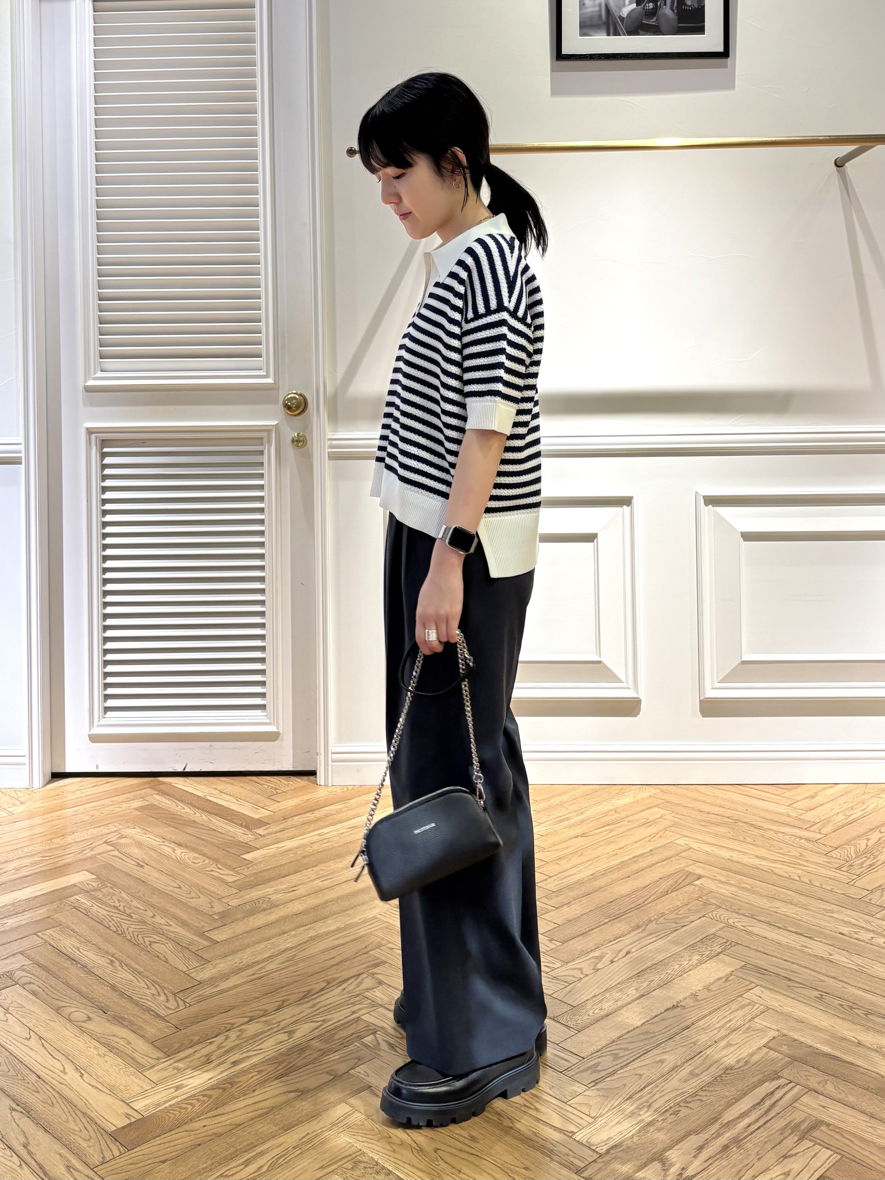 cocoさんの「DRESSTERIOR｜ウォッシャブルスキッパークロップドニット」を使ったコーディネート