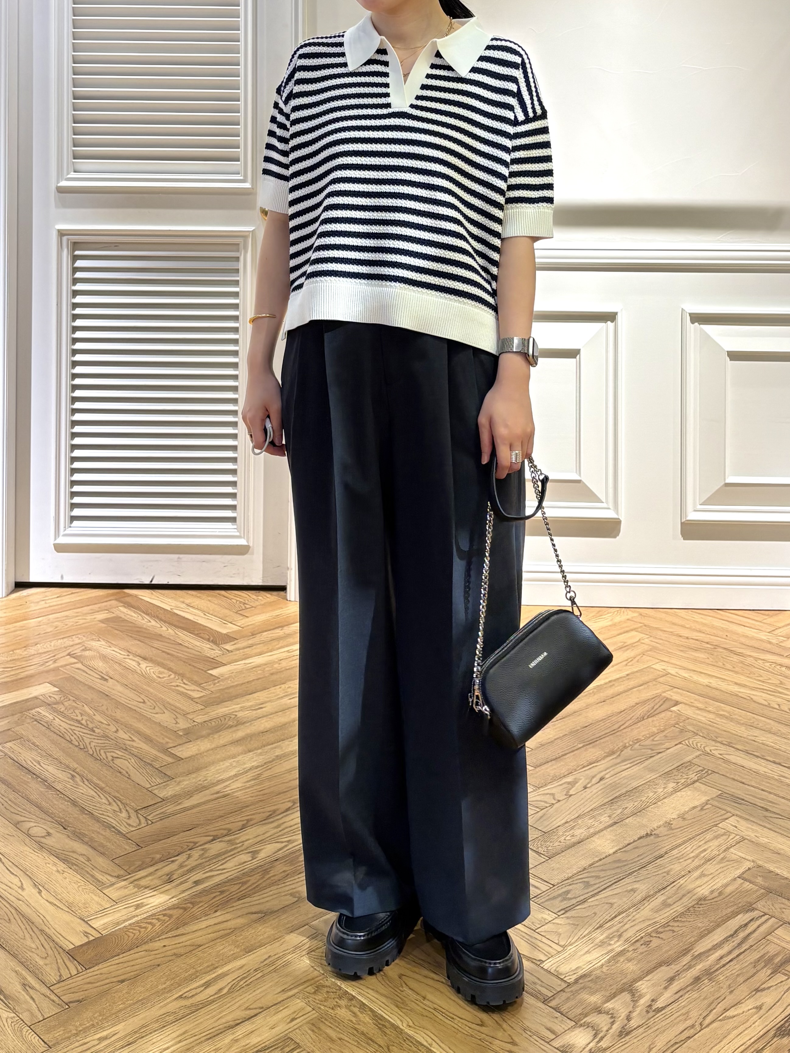 cocoさんの「DRESSTERIOR｜ウォッシャブルスキッパークロップドニット」を使ったコーディネート