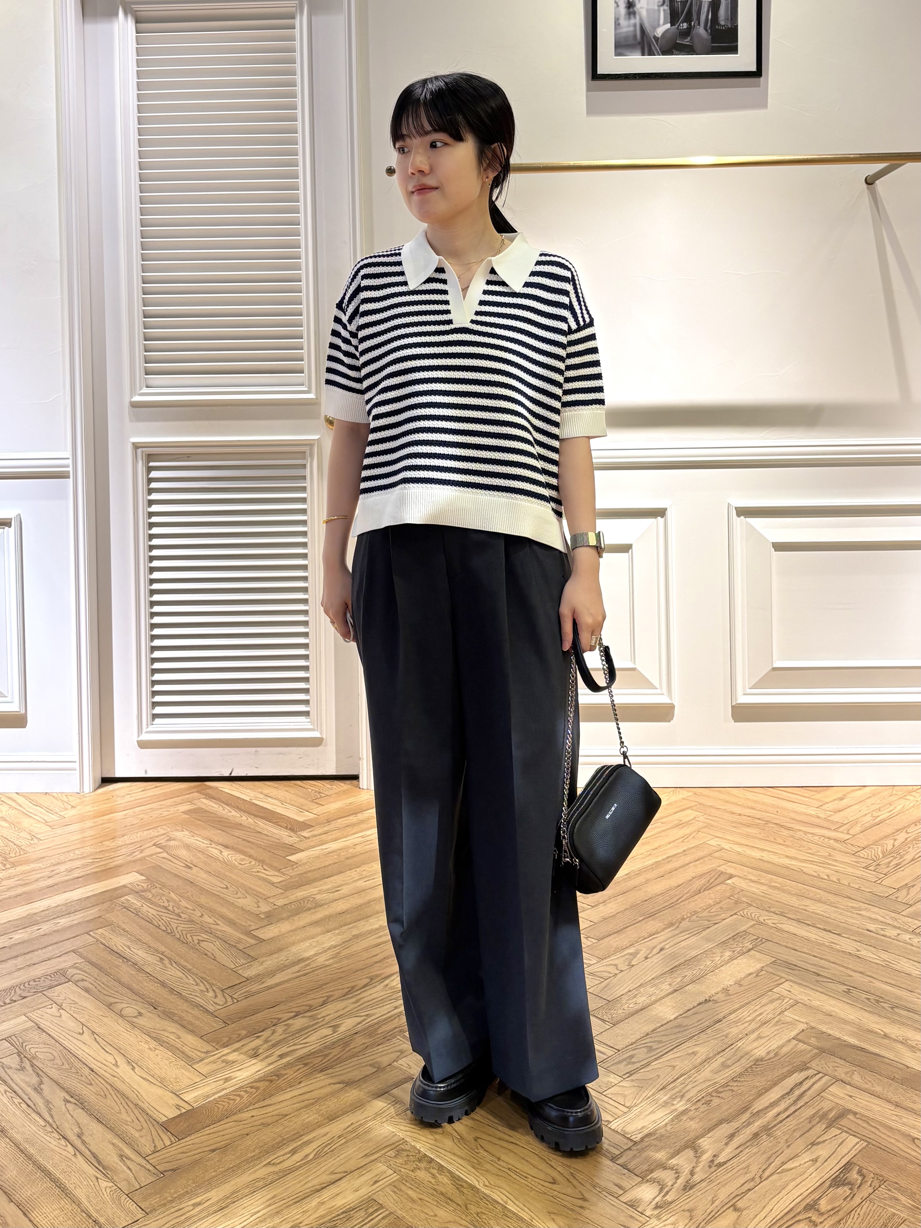 cocoさんの「DRESSTERIOR｜ウォッシャブルスキッパークロップドニット」を使ったコーディネート
