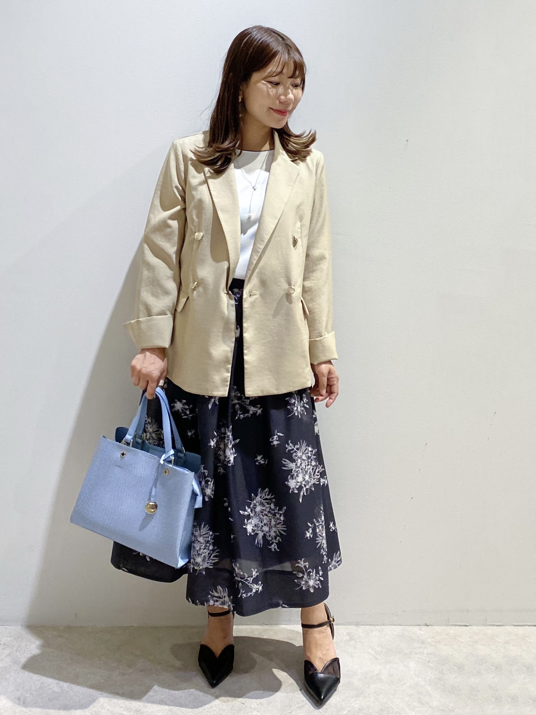 ちぃさんの「OPAQUE.CLIP｜《再入荷》ダブルブレストテーラードジャケット【接触冷感／吸水速乾／イージーアイロン／防シワ／洗濯機O」を使ったコーディネート