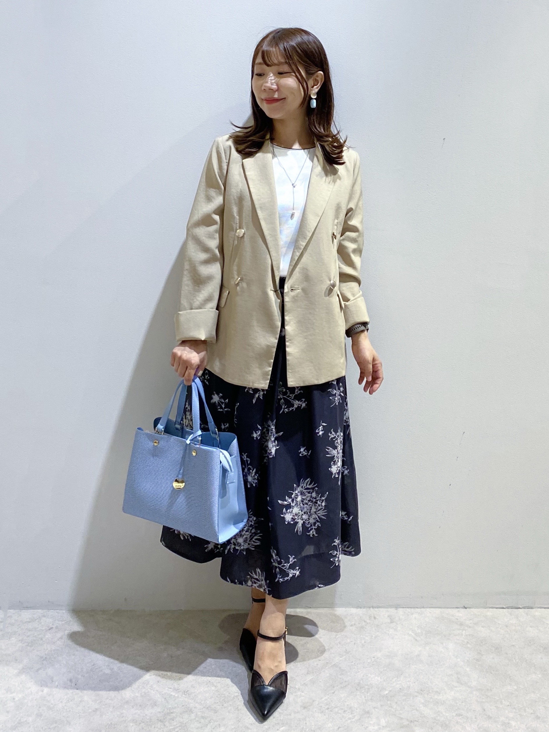 ちぃさんの「OPAQUE.CLIP｜《再入荷》ダブルブレストテーラードジャケット【接触冷感／吸水速乾／イージーアイロン／防シワ／洗濯機O」を使ったコーディネート