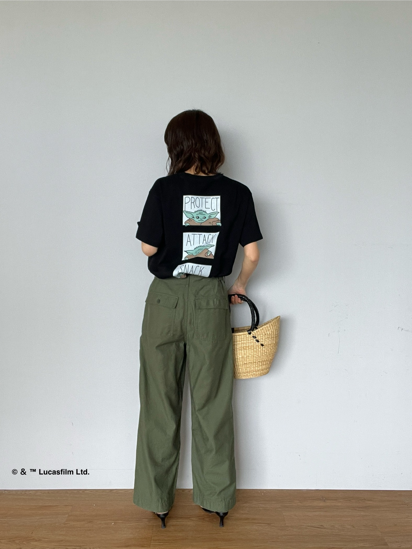 misaさんの「DRESSTERIOR｜【接触冷感】STAR WARS カートゥーンTシャツ」を使ったコーディネート