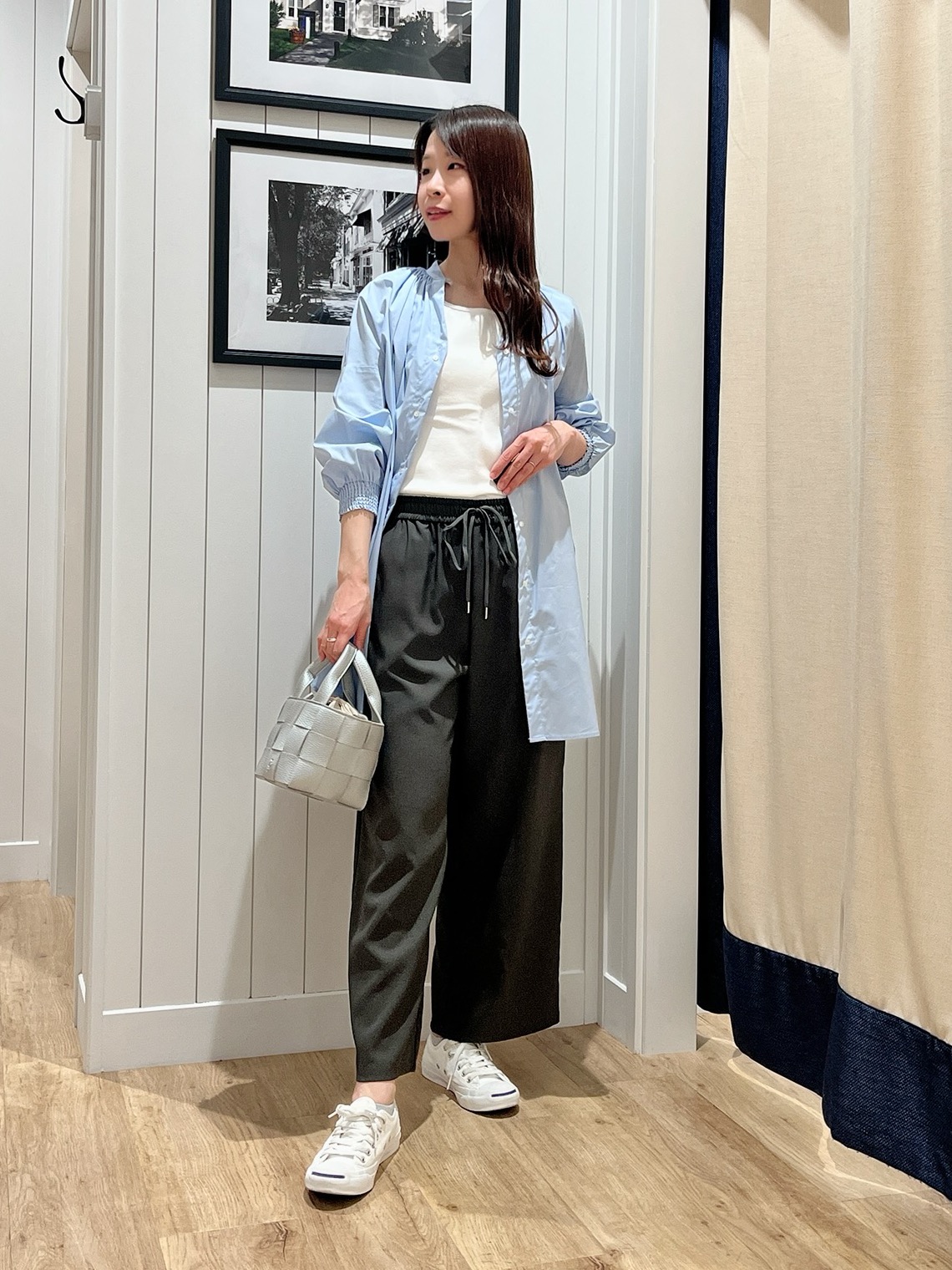 mihoさんの「Dessin｜【洗える】シャーリングネックチュニックシャツ」を使ったコーディネート