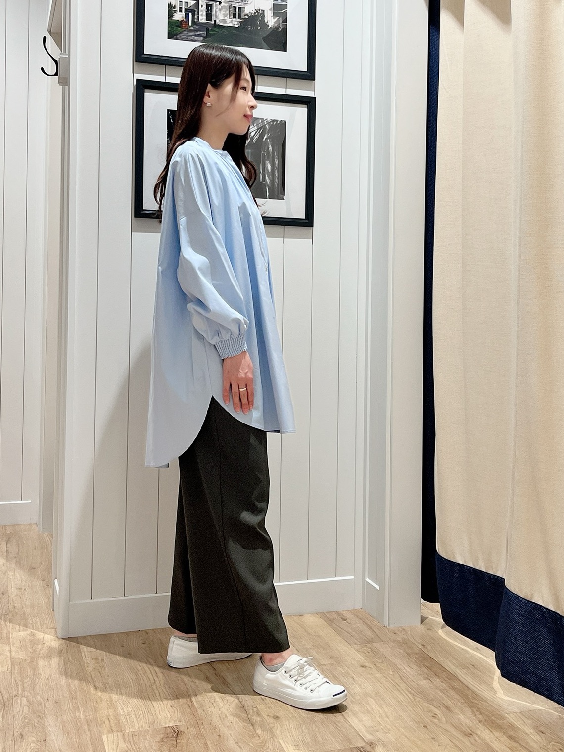 mihoさんの「Dessin｜【洗える】シャーリングネックチュニックシャツ」を使ったコーディネート