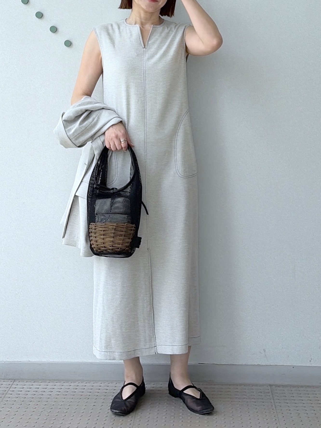 yoshikadoさんの「DRESSTERIOR｜【セットアップ可/UVカット/接触冷感/吸水速乾】ウォッシャブル リネンライクドルマンジャケット」を使ったコーディネート