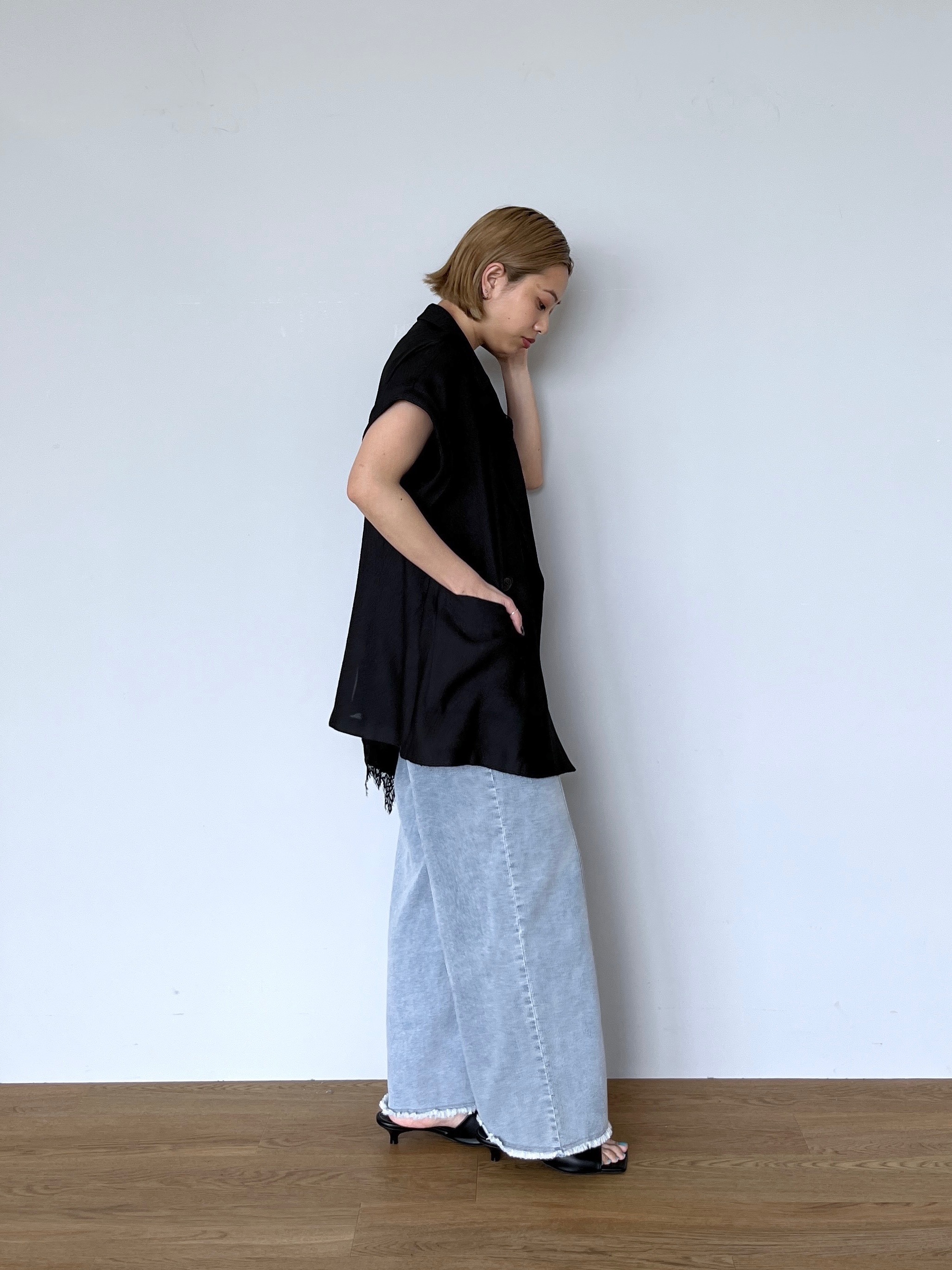 Harukaさんの「INDIVI｜ワッシャーシアーダブルジャケット」を使ったコーディネート
