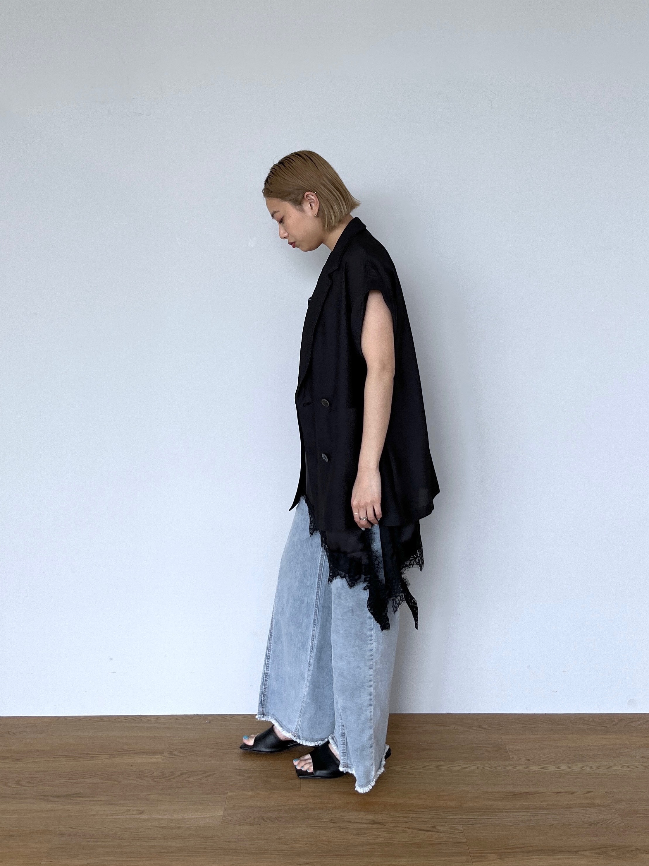 Harukaさんの「INDIVI｜ワッシャーシアーダブルジャケット」を使ったコーディネート