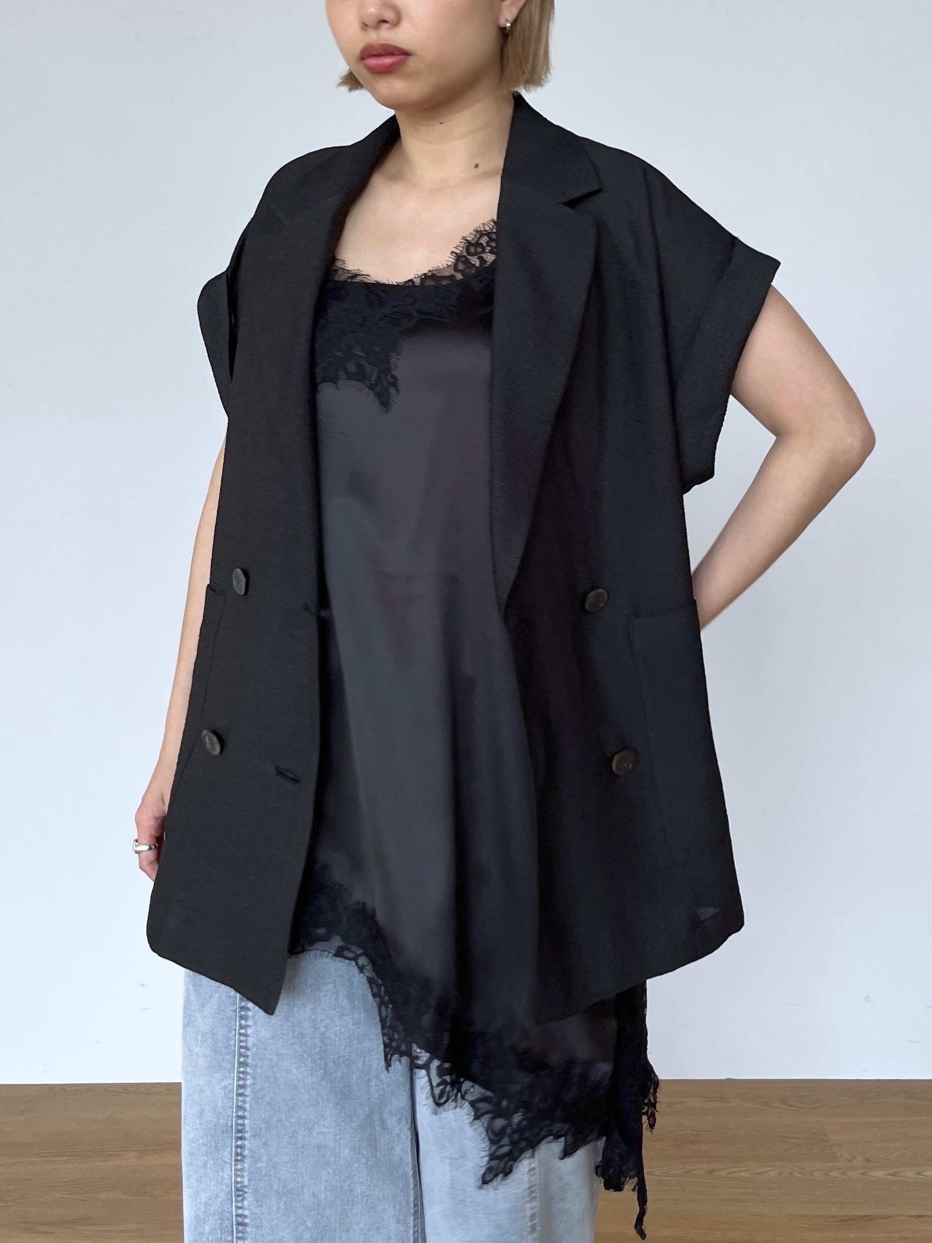 Harukaさんの「INDIVI｜ワッシャーシアーダブルジャケット」を使ったコーディネート
