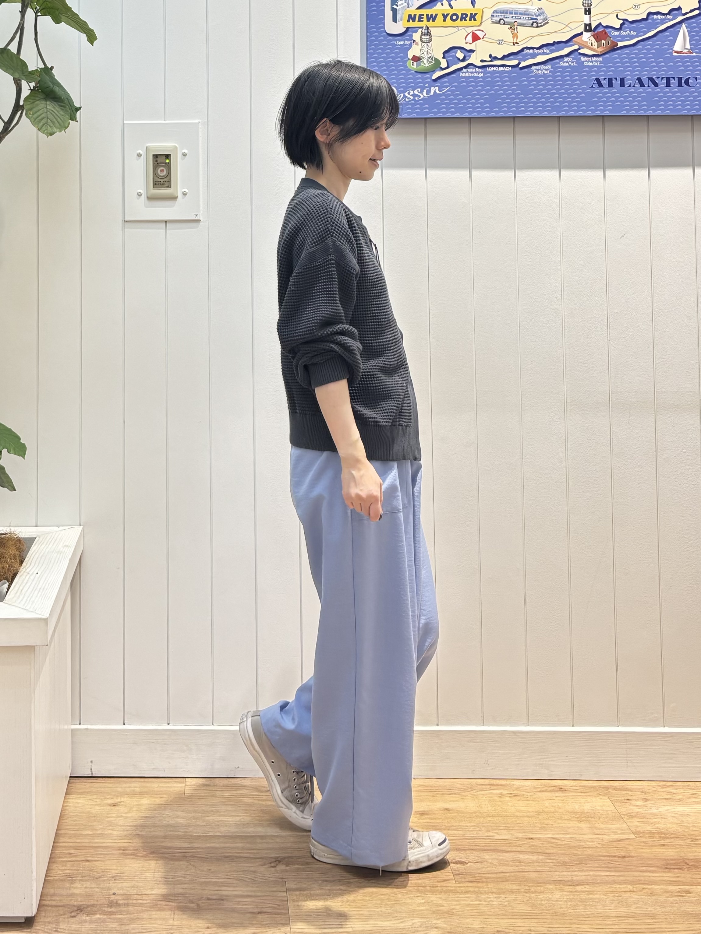 OKADAさんの「Dessin｜【接触冷感/ウエストゴム/洗える】イージーワイドパンツ」を使ったコーディネート