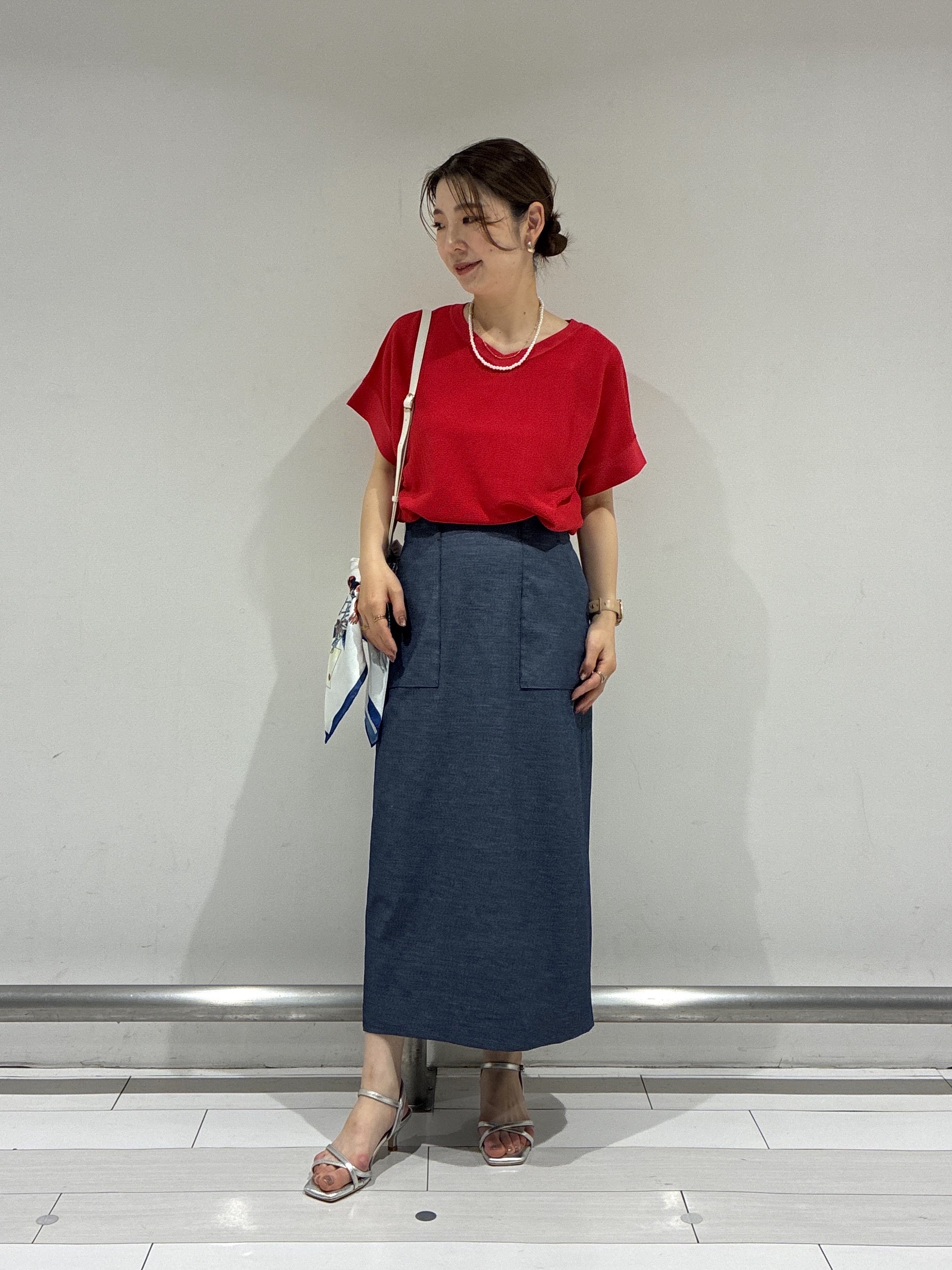 Rinさんの「UNTITLED｜【11色展開/体型カバー】前後2WAYフレンチスリーブニット」を使ったコーディネート