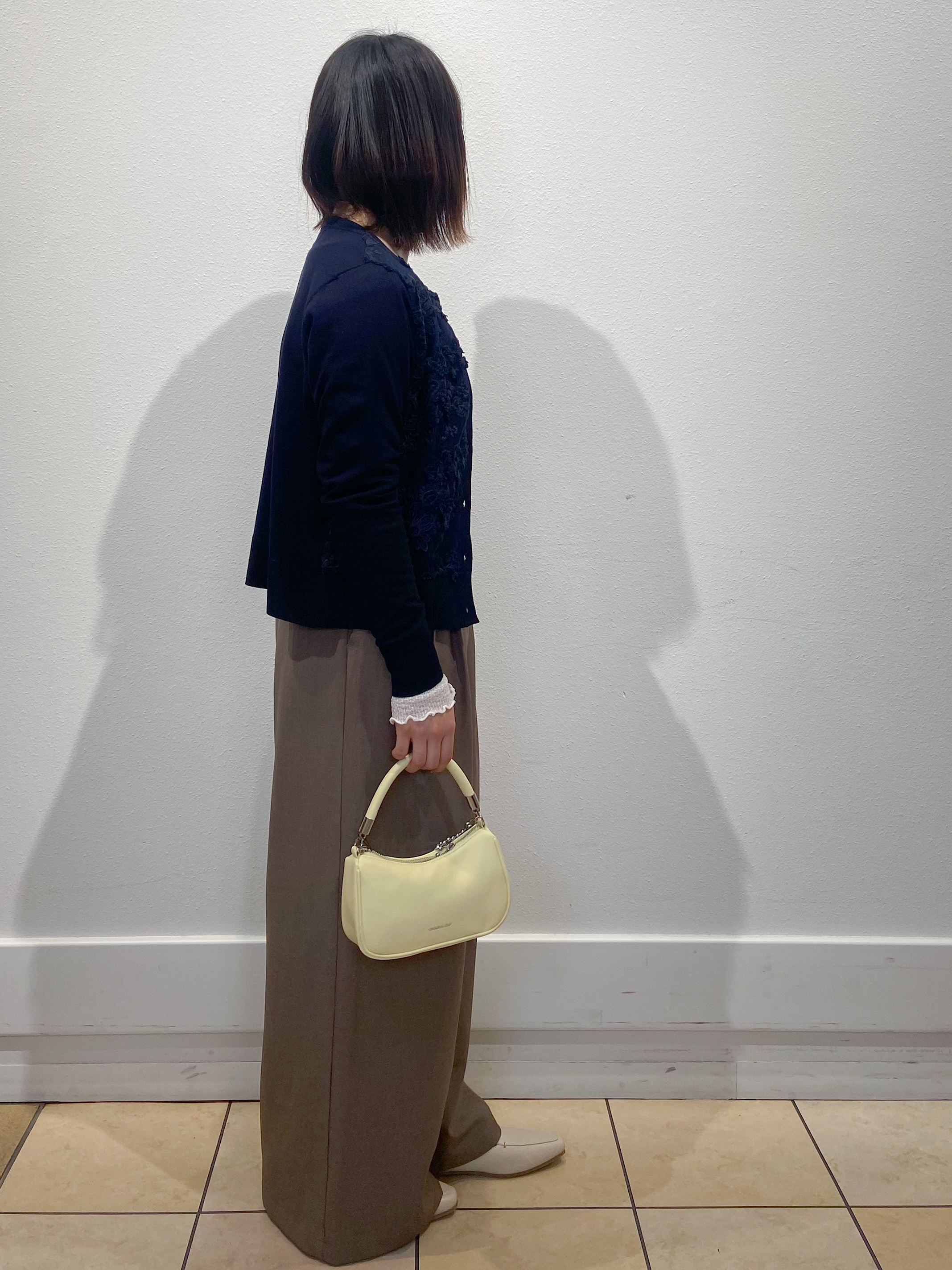 kimiさんの「OPAQUE.CLIP｜チュールレースニットカーディガン【洗える】」を使ったコーディネート