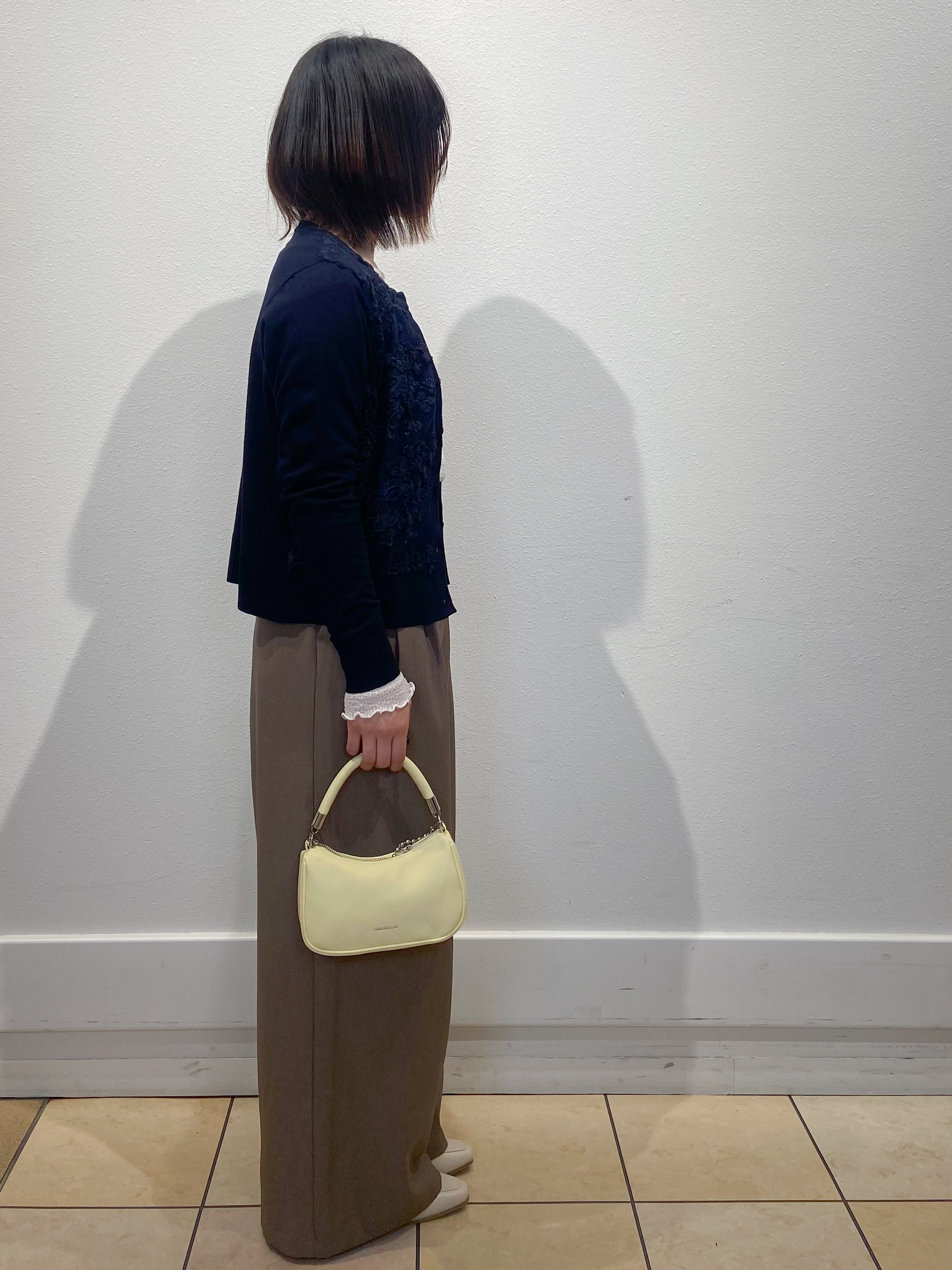 kimiさんの「OPAQUE.CLIP｜チュールレースニットカーディガン【洗える】」を使ったコーディネート