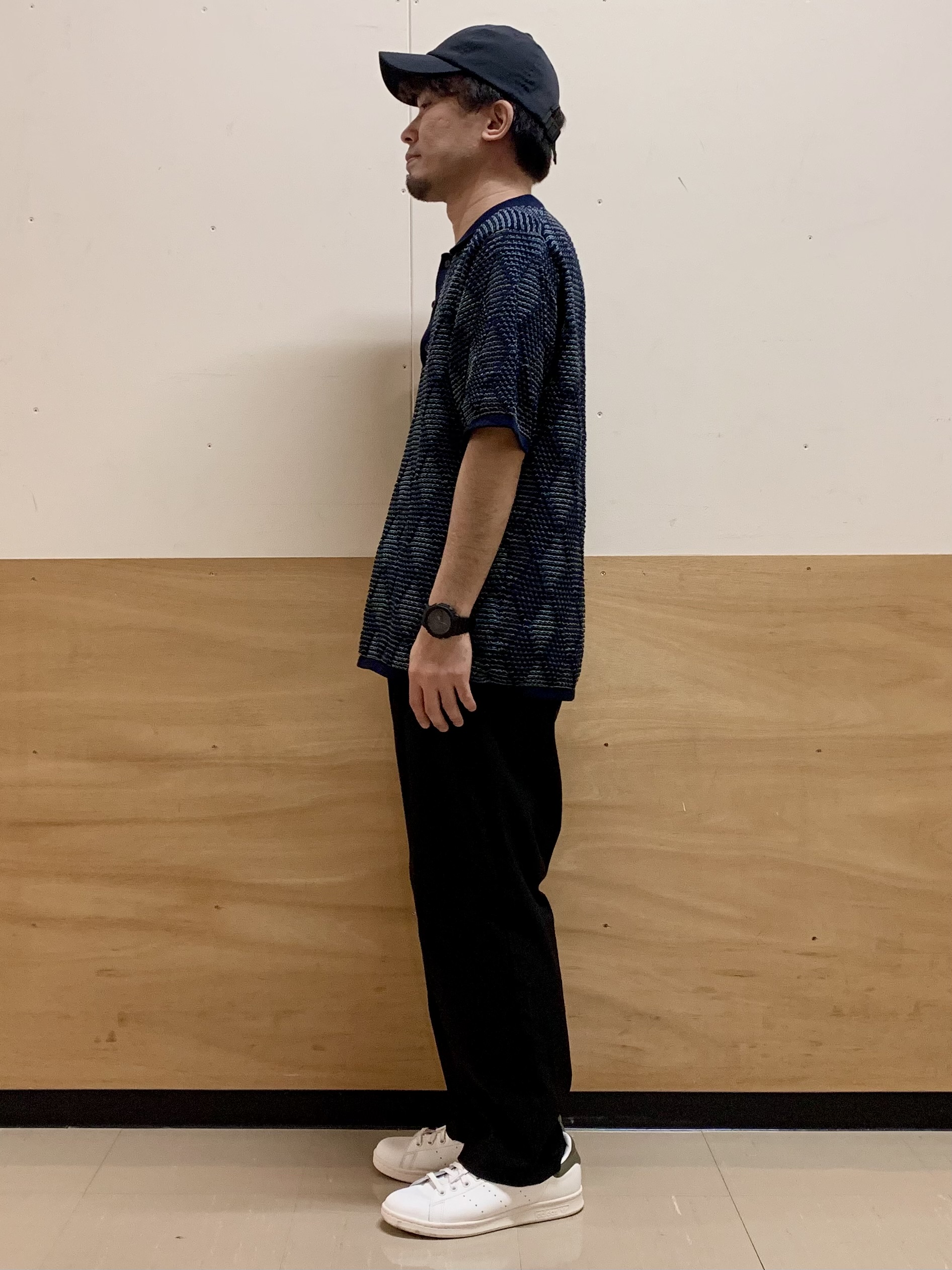 MATUさんの「THE SHOP TK｜【主張しすぎない配色バランス】アーガイルメッシュポロ半袖Tシャツ 洗濯機OK」を使ったコーディネート
