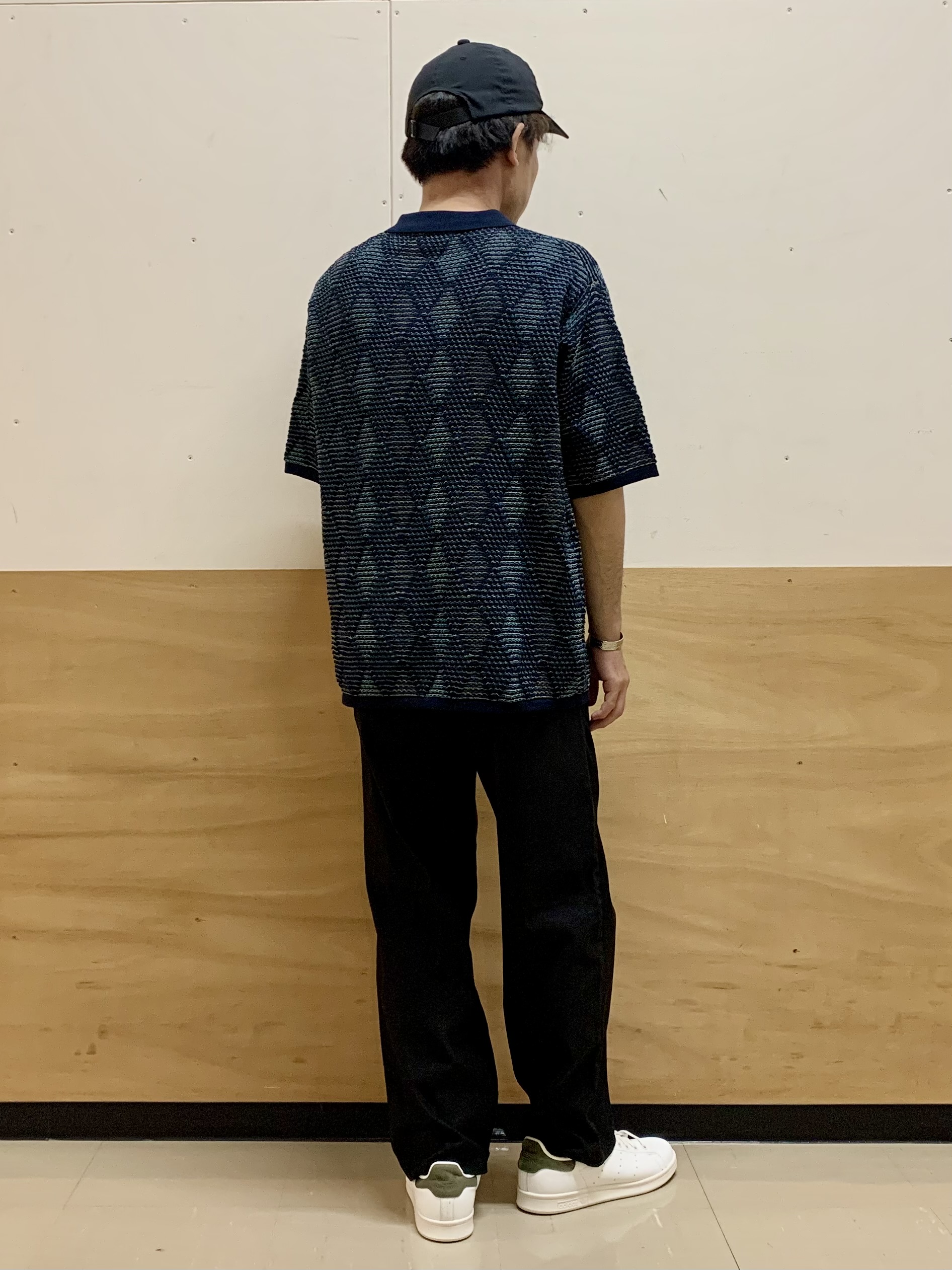 MATUさんの「THE SHOP TK｜【主張しすぎない配色バランス】アーガイルメッシュポロ半袖Tシャツ 洗濯機OK」を使ったコーディネート