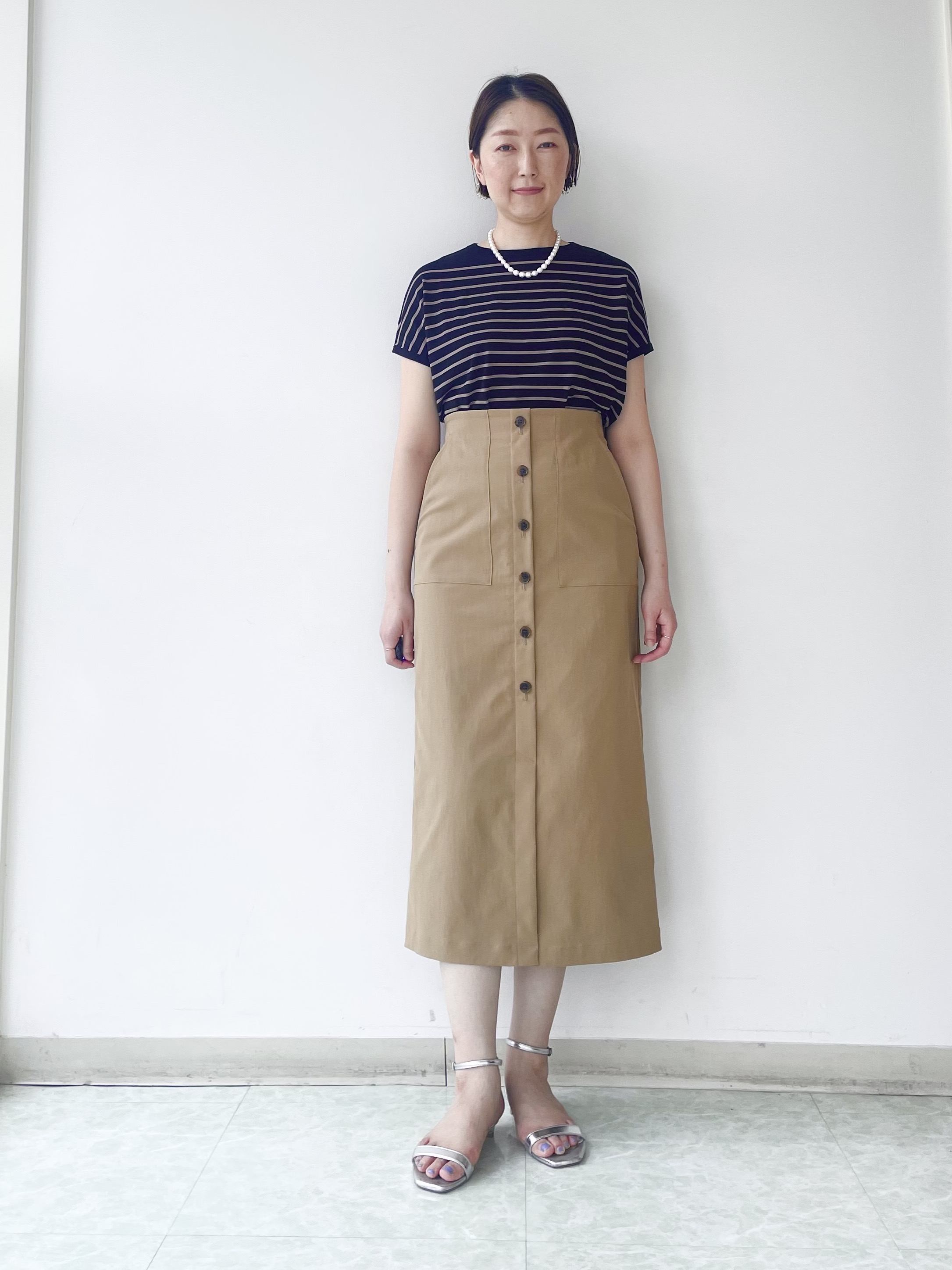 aliceさんの「UNTITLED｜【9色展開/アンサンブル可/洗える】コットンベーシックニット」を使ったコーディネート