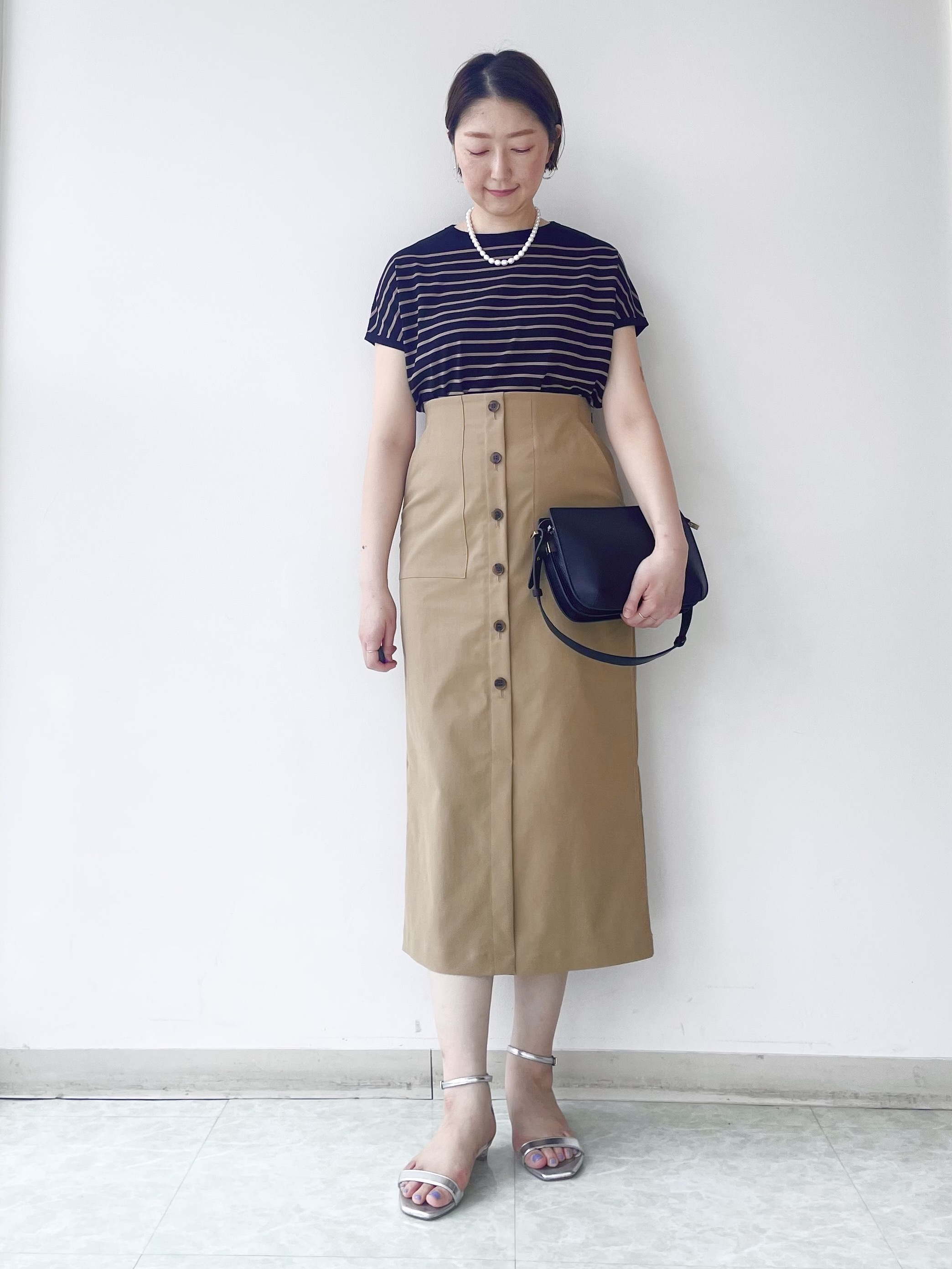 aliceさんの「UNTITLED｜【9色展開/アンサンブル可/洗える】コットンベーシックニット」を使ったコーディネート