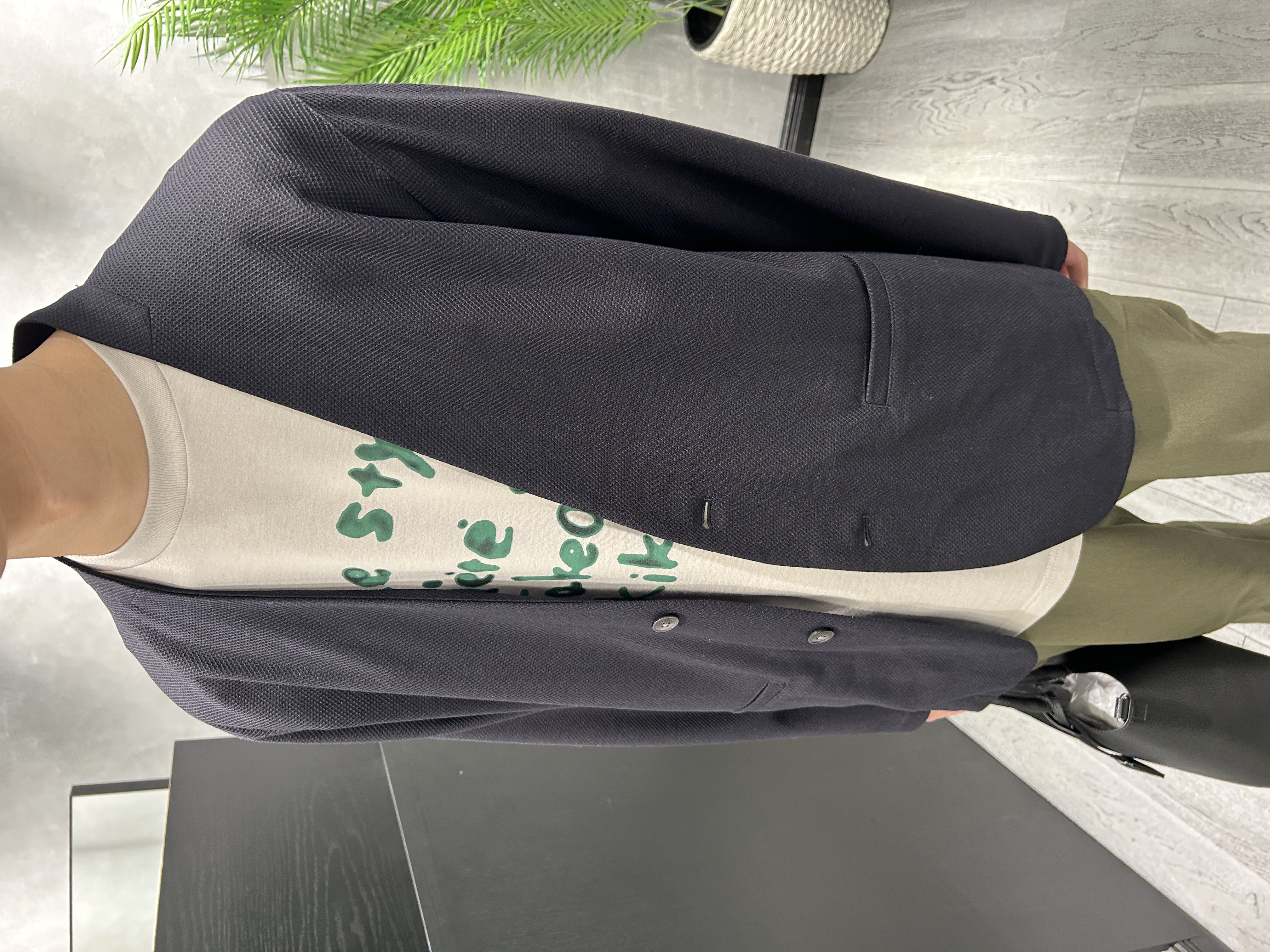 ruiさんの「TAKEO KIKUCHI｜【抗菌防臭】バーズアイメッシュノーカラージャケット」を使ったコーディネート