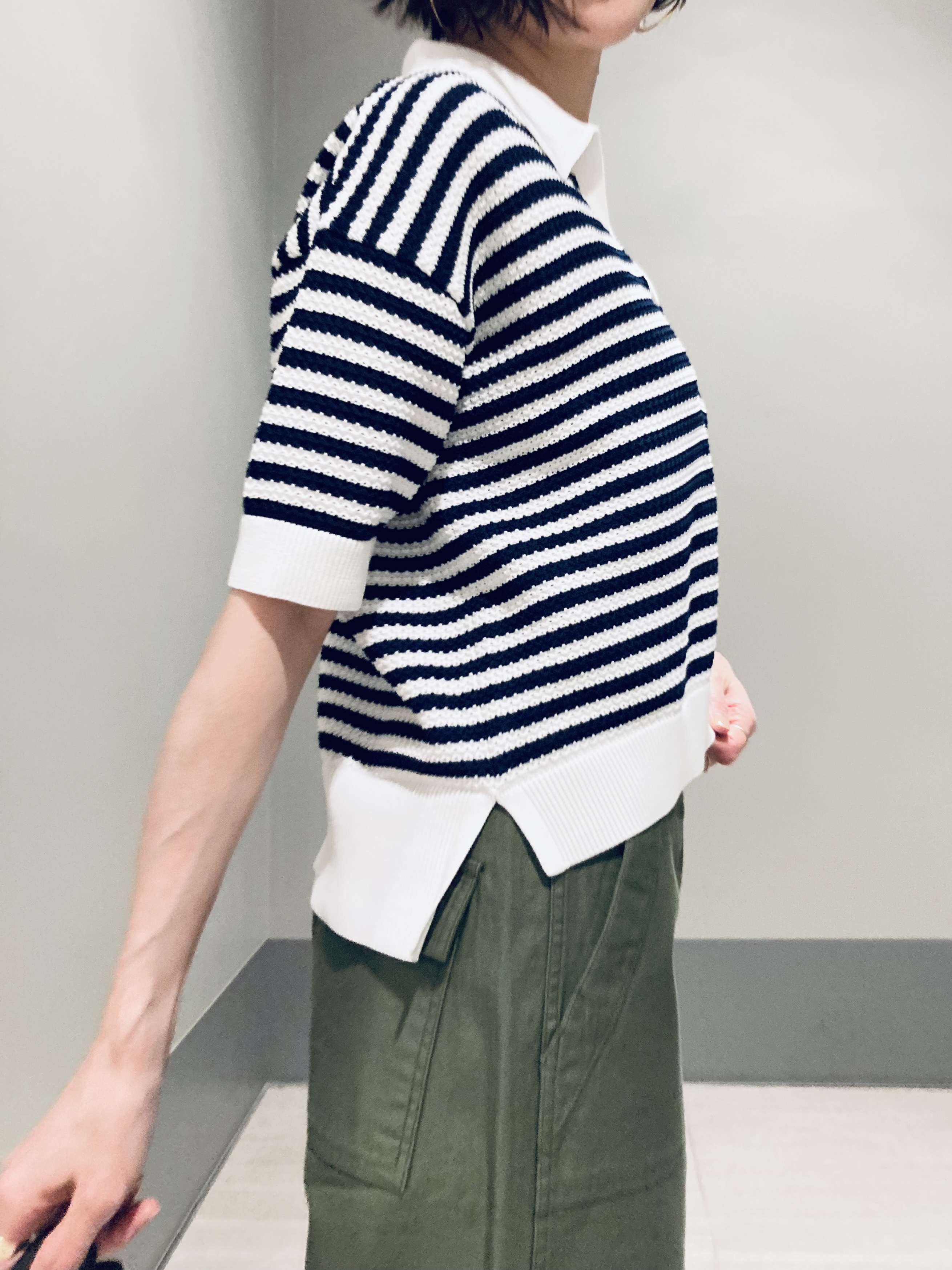 Furuさんの「DRESSTERIOR｜ウォッシャブルスキッパークロップドニット」を使ったコーディネート