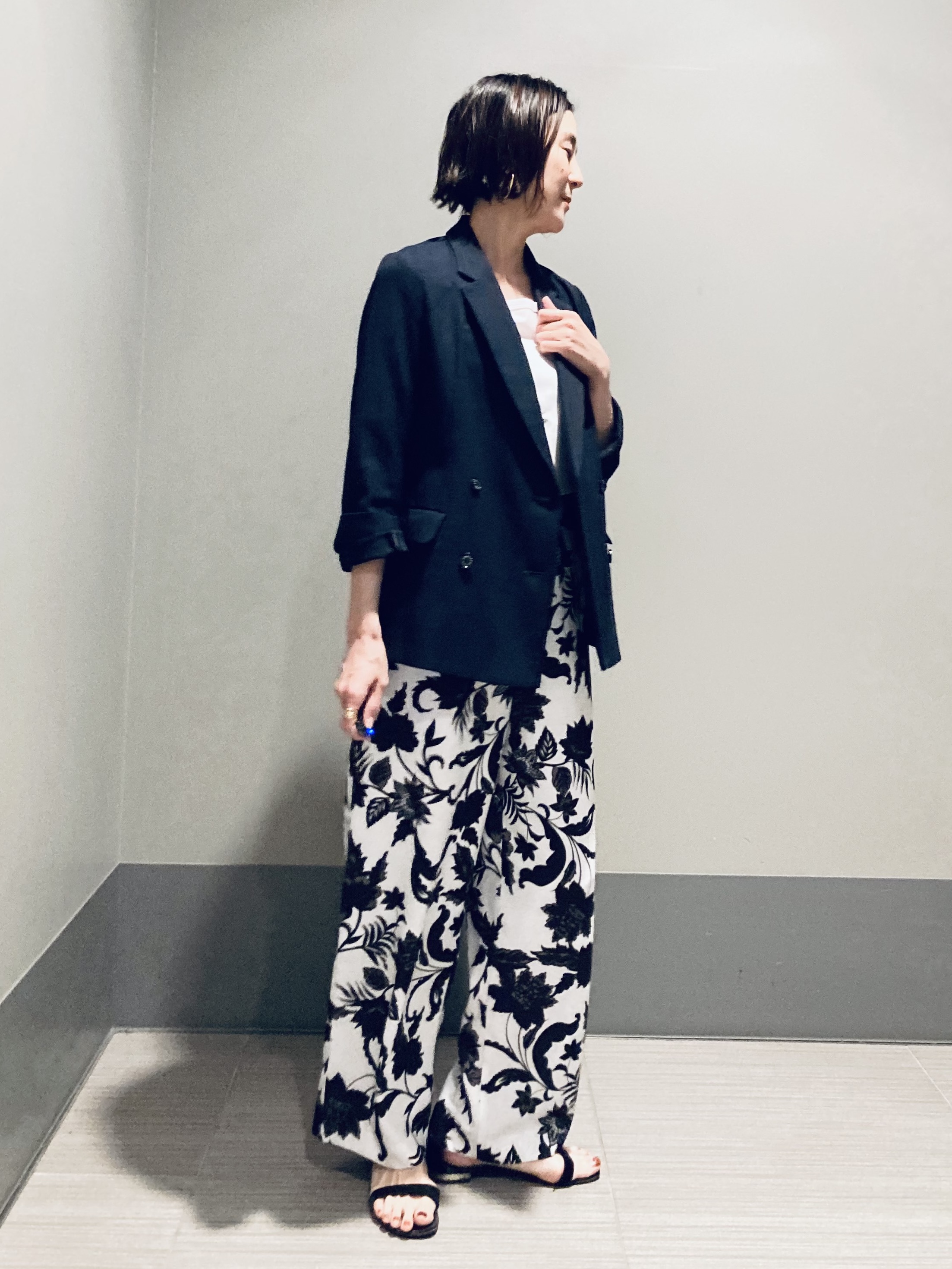 Furuさんの「DRESSTERIOR｜【セットアップ可/吸水速乾/ウォッシャブル】リネンブレンドオックスダブルジャケット」を使ったコーディネート