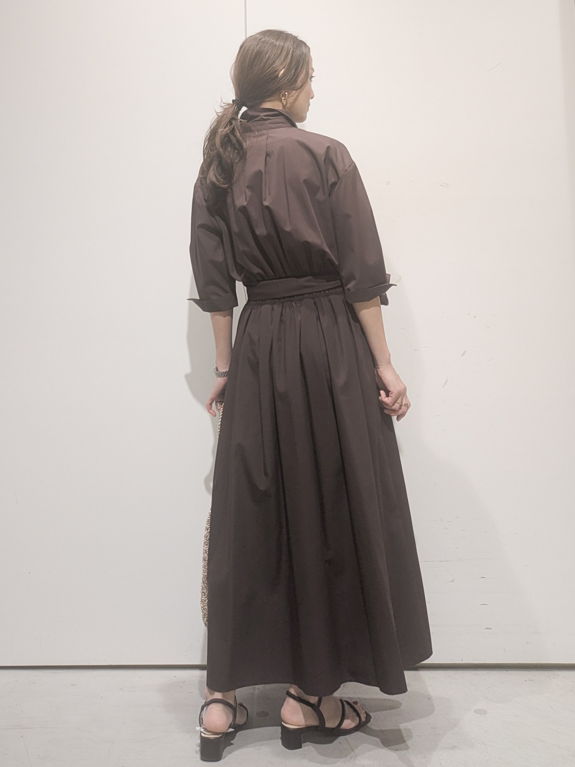 machiさんの「OPAQUE.CLIP｜リボンベルト付きシャツワンピース【洗濯機OK／防シワ加工】」を使ったコーディネート