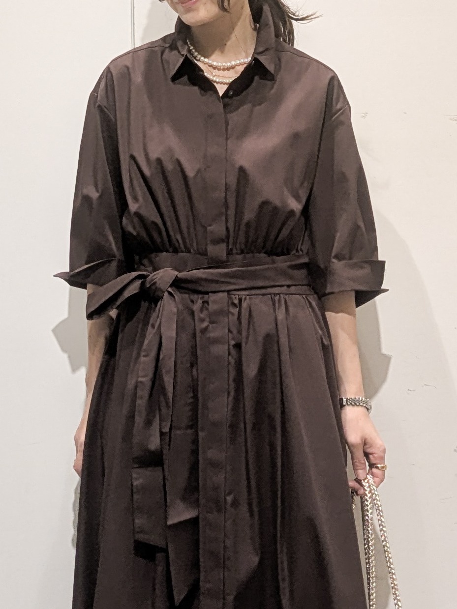 machiさんの「OPAQUE.CLIP｜リボンベルト付きシャツワンピース【洗濯機OK／防シワ加工】」を使ったコーディネート