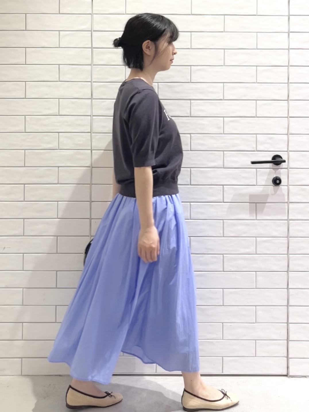 しおりさんの「OPAQUE.CLIP｜ロゴジャカードニット【洗濯機OK】」を使ったコーディネート