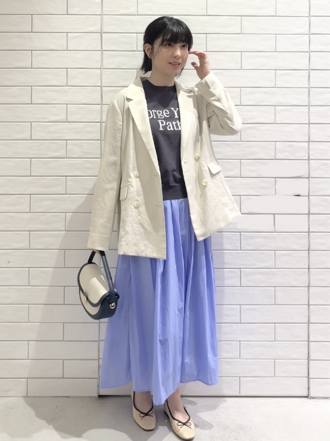 しおりさんの「OPAQUE.CLIP｜ロゴジャカードニット【洗濯機OK】」を使ったコーディネート