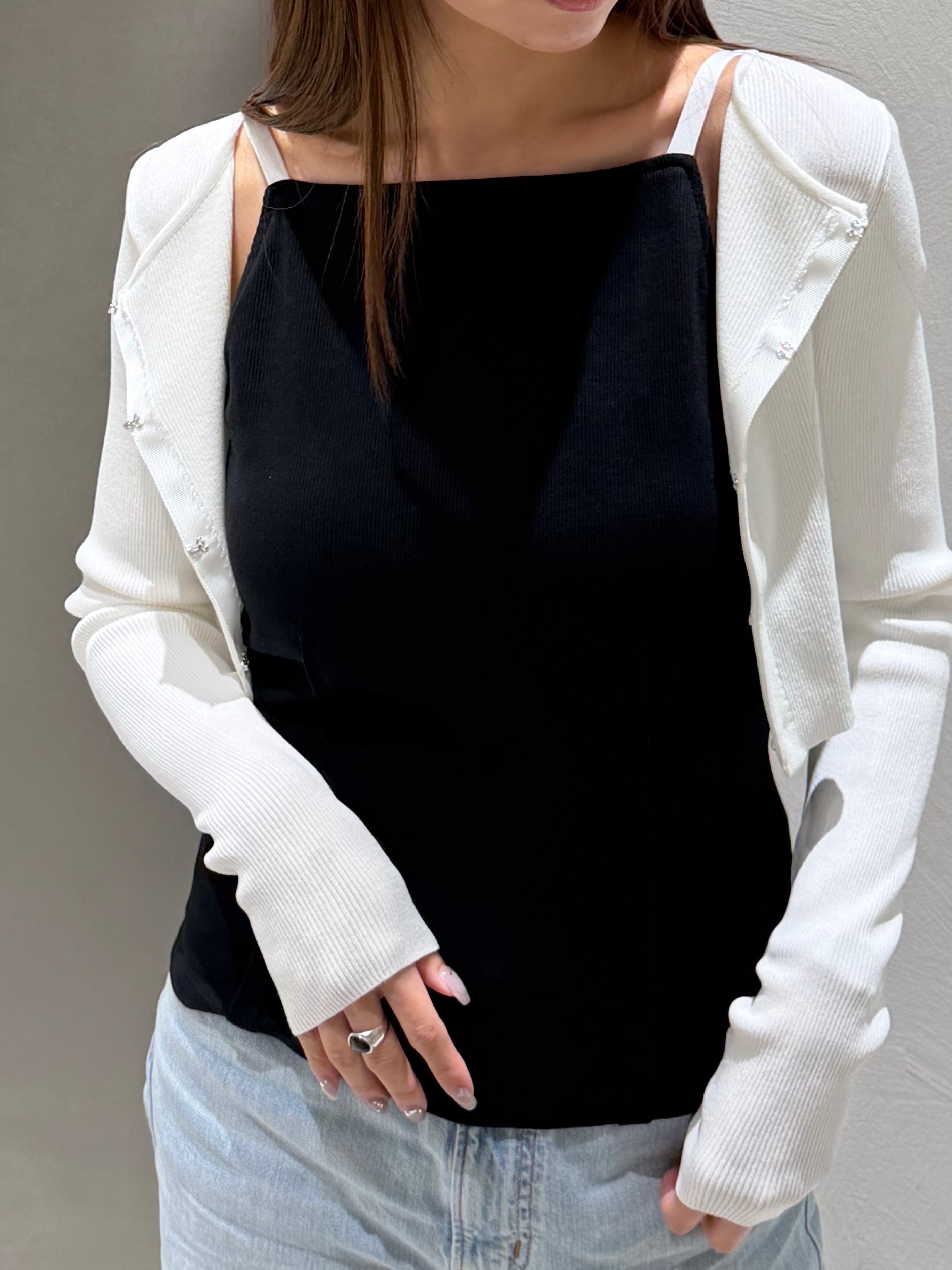 kanamiさんの「CODE A｜【Re】stretch hook cardigan」を使ったコーディネート