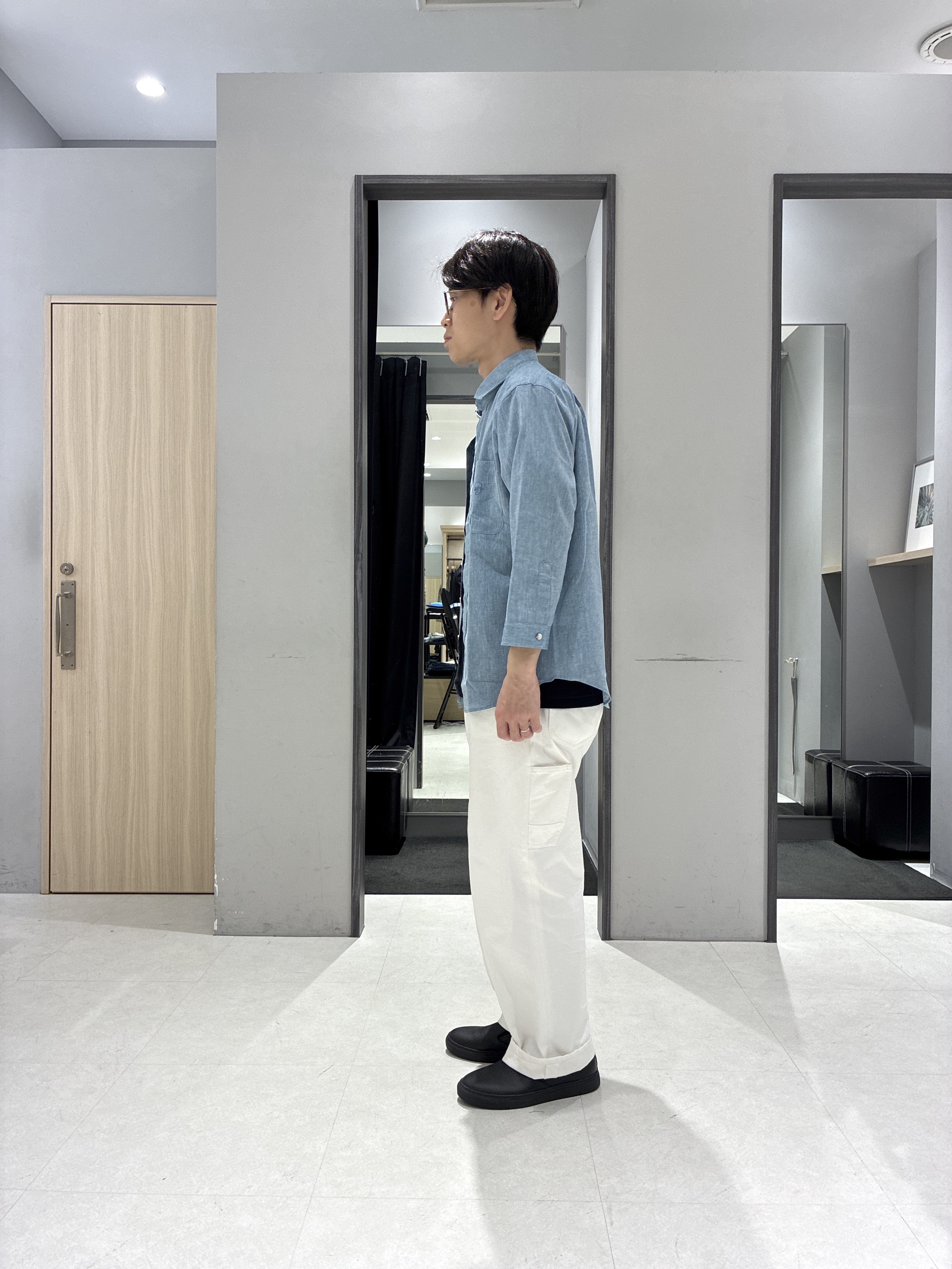 わいずみさんの「TAKEO KIKUCHI｜【接触冷感】ハイブリッド リネン 七分袖シャツ」を使ったコーディネート