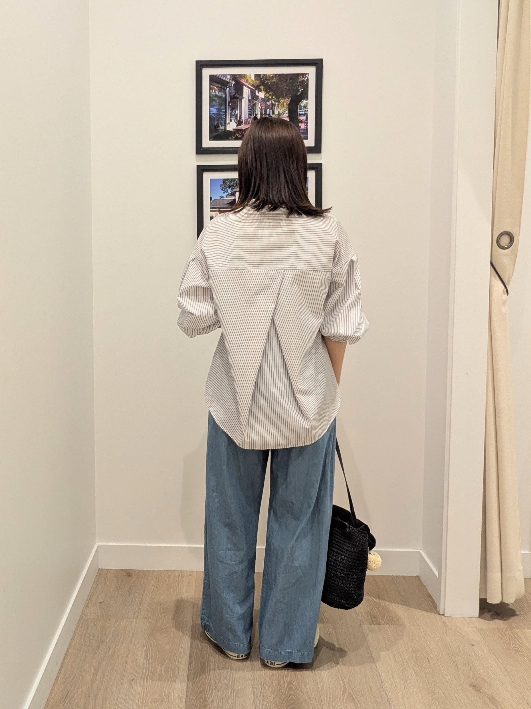 enさんの「Dessin｜【洗える】バルーンスリーブバンドカラーシャツ」を使ったコーディネート