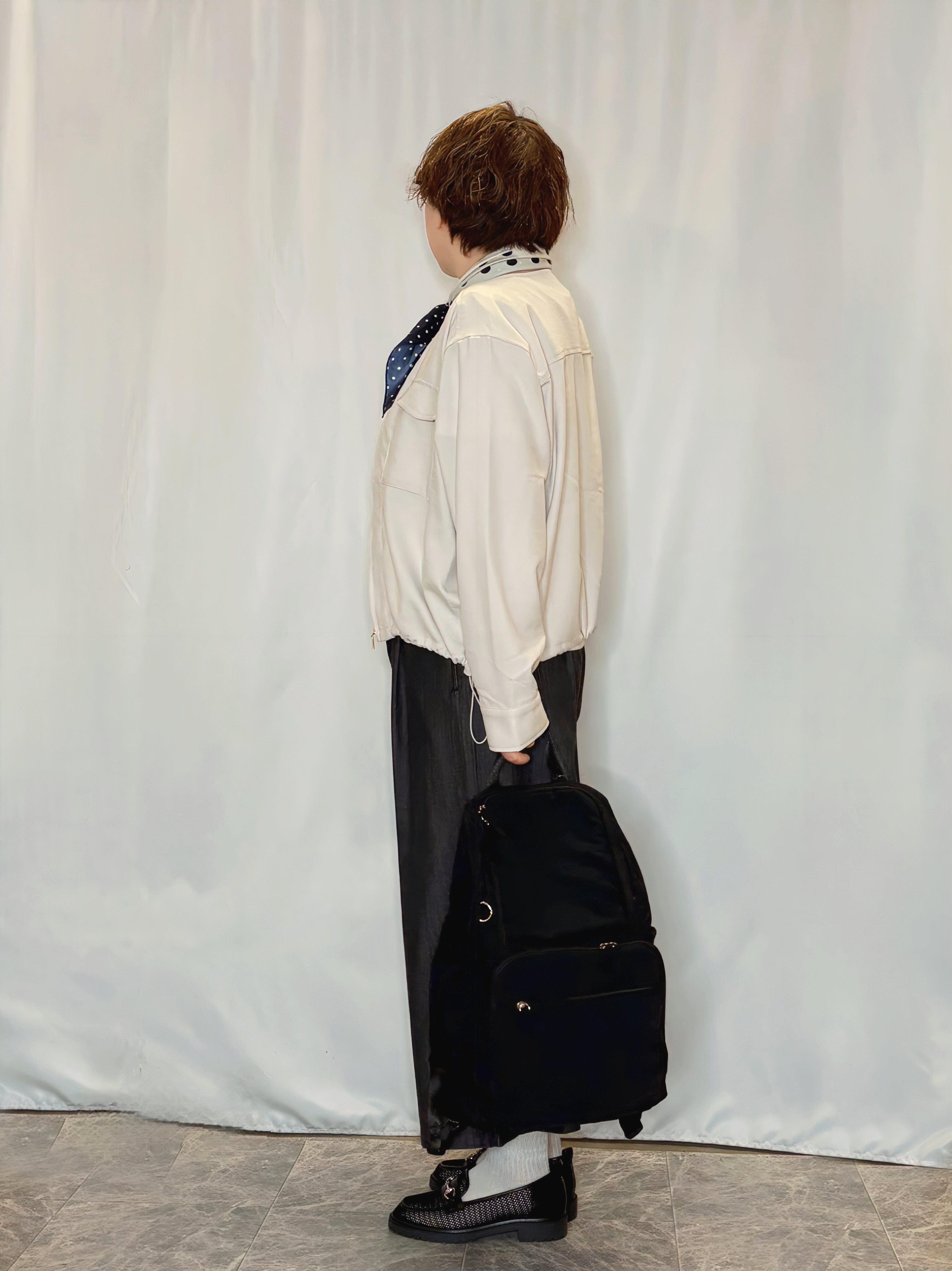 たみさんの「SHOO･LA･RUE｜【S-LL】サッと羽織れてきれい見え　フラップポケット ノーカラーブルゾン」を使ったコーディネート