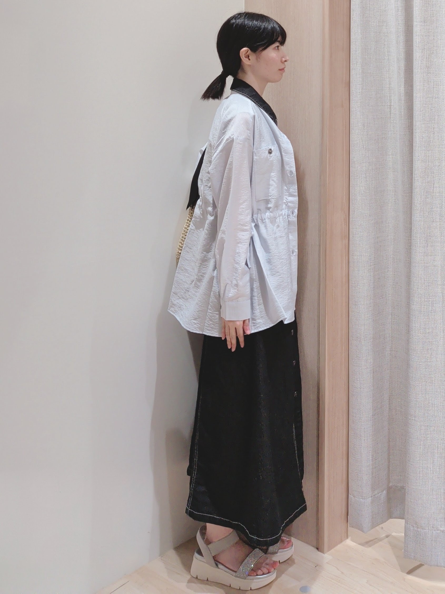 Yuiさんの「grove｜高評価！【体型カバー・洗える】シアーサファリシャツジャケット」を使ったコーディネート