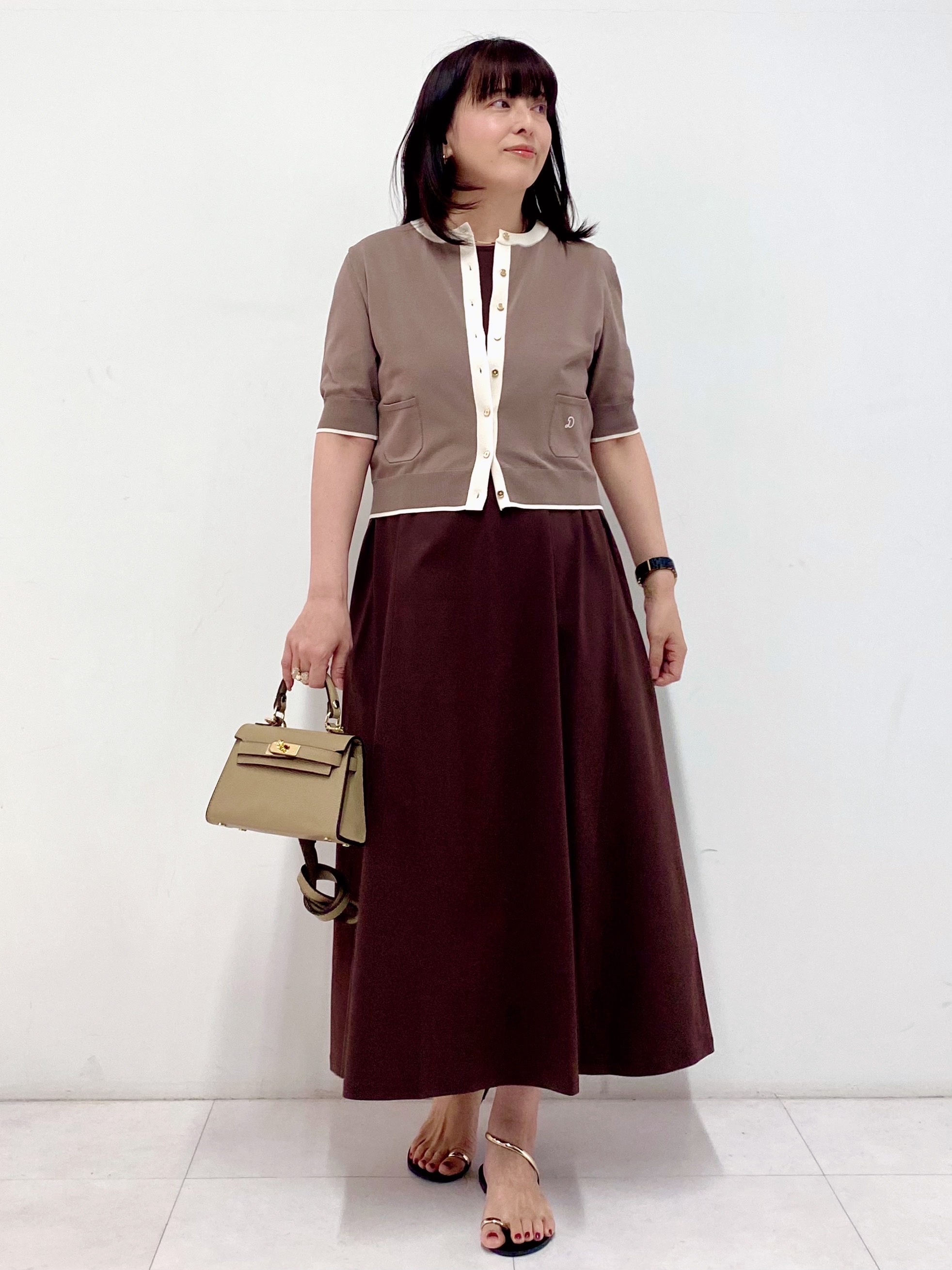 Sawaguchiさんの「DRESSTERIOR｜【otonaMUSE5月号掲載/UVカット/ウォッシャブル】クールタッチ コンビ カーディガン」を使ったコーディネート