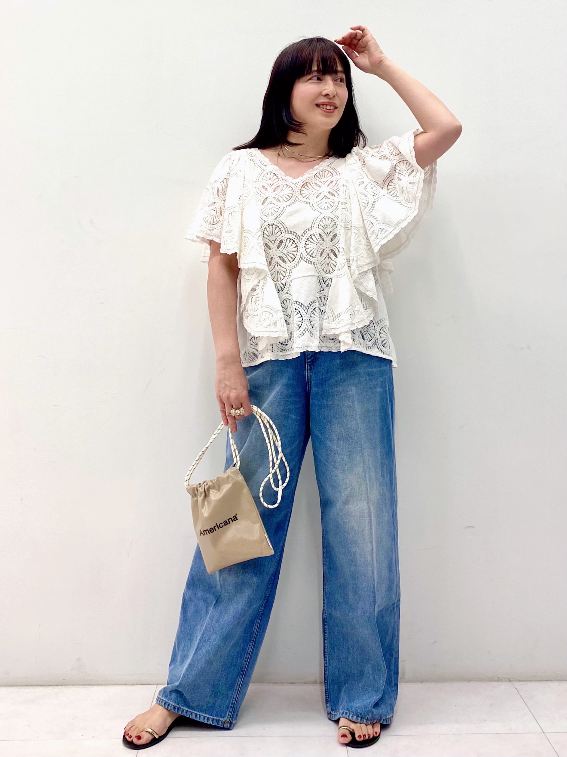 Sawaguchiさんの「DRESSTERIOR｜ラッセルレース ブラウス」を使ったコーディネート