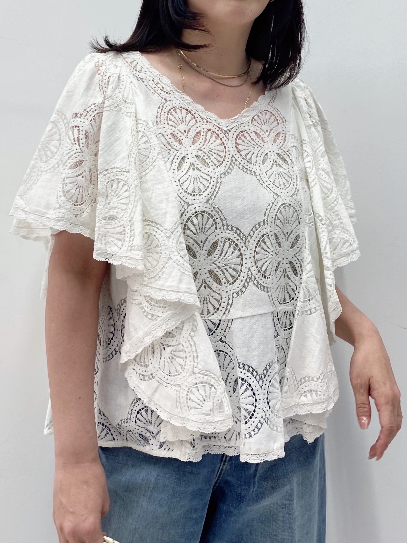 Sawaguchiさんの「DRESSTERIOR｜ラッセルレース ブラウス」を使ったコーディネート