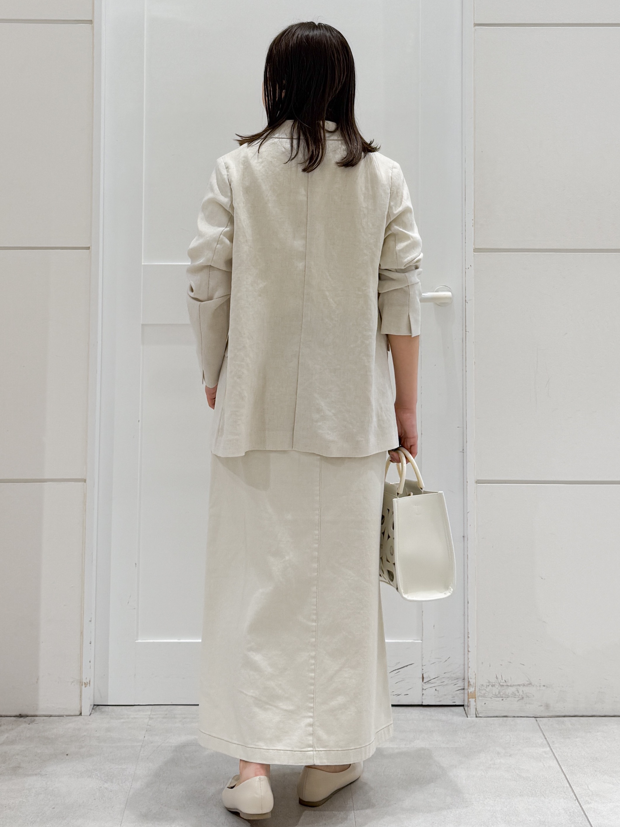 yuka.aさんの「OPAQUE.CLIP｜【UV／接触冷感】ダブルブレストジャケット《防シワ加工／洗える》」を使ったコーディネート