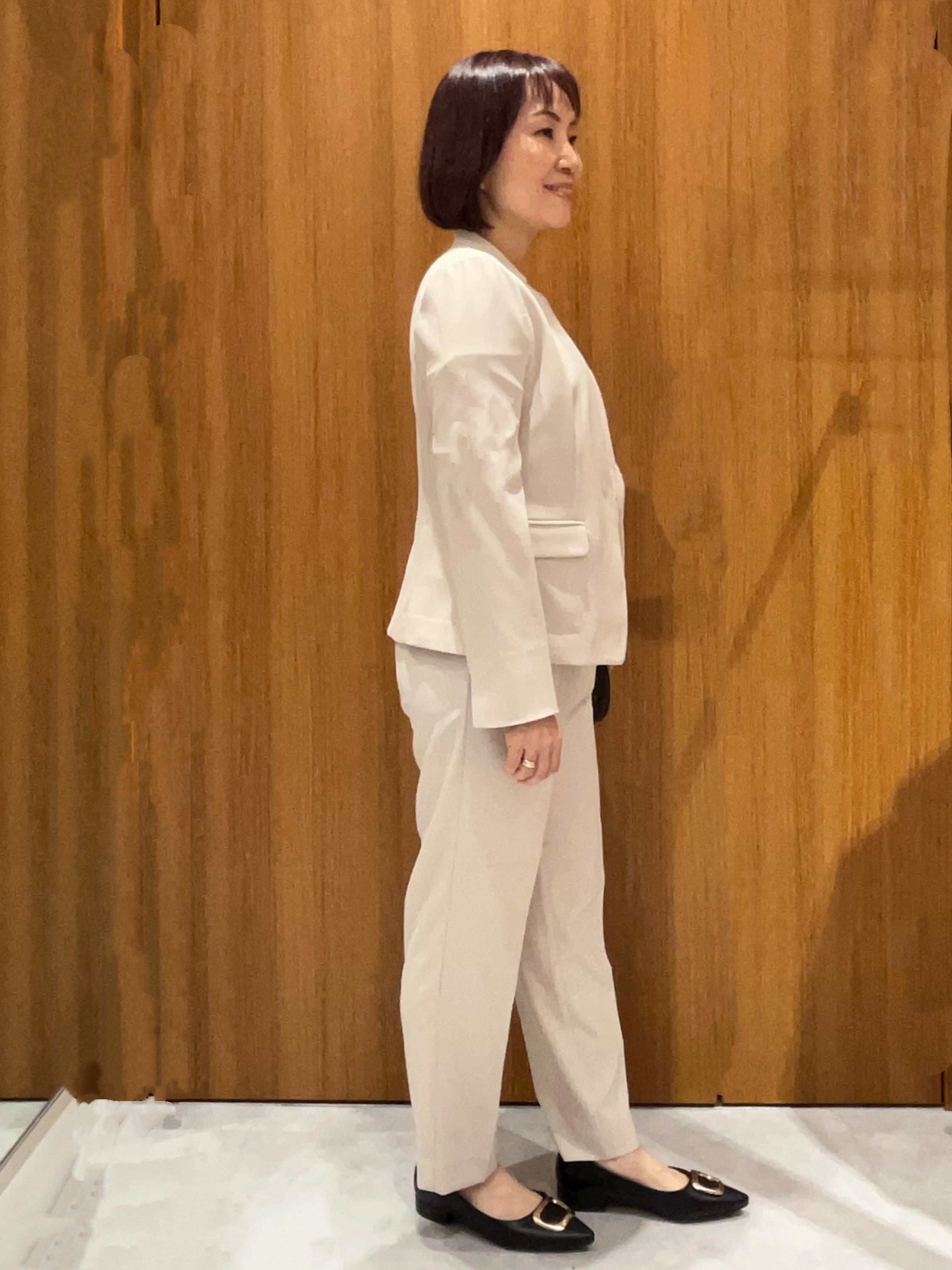 saeさんの「index｜【接触冷感／吸水速乾】ノーカラージャケット／セットアップ対応可《洗える／防シワ／ストレッチ》」を使ったコーディネート
