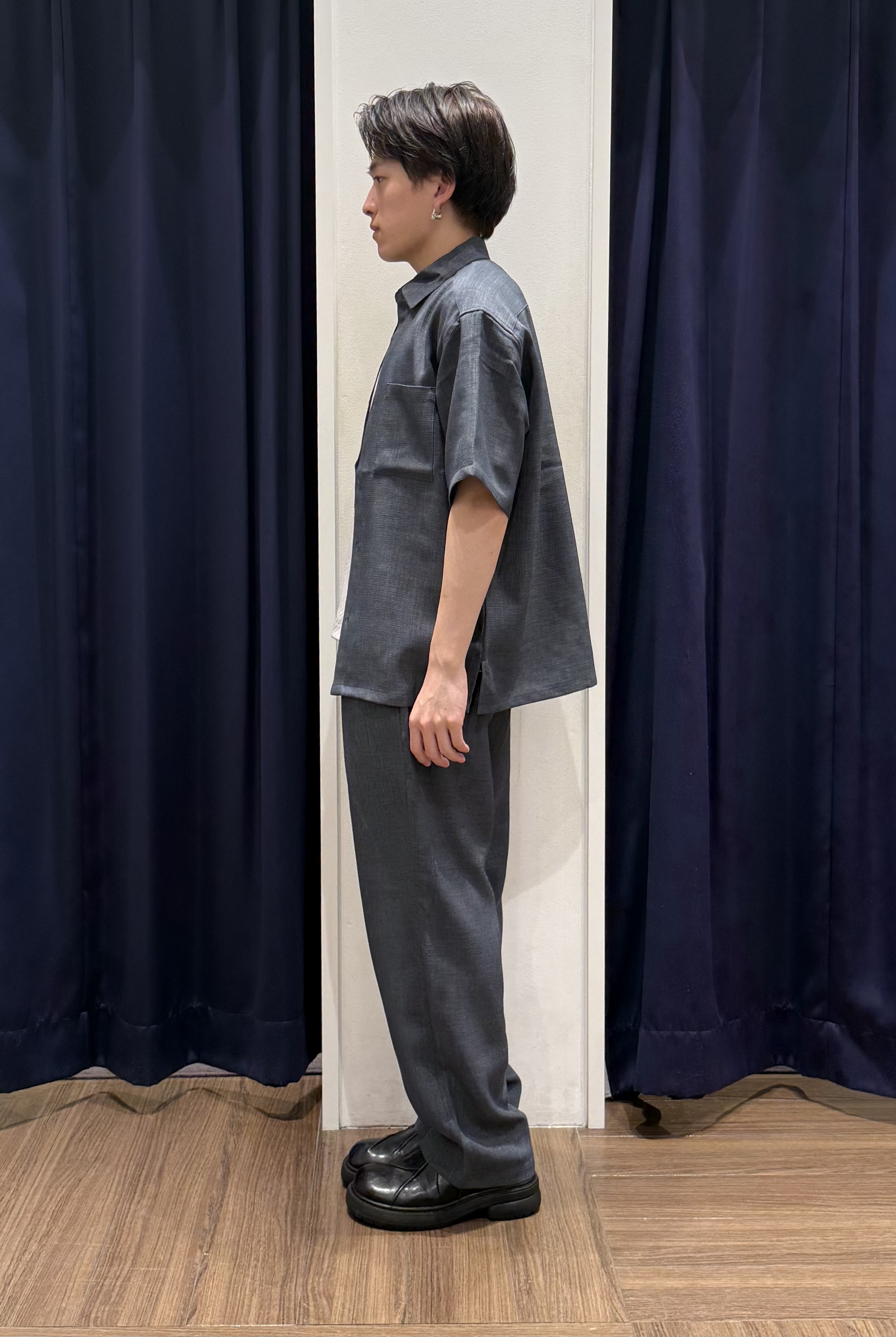 カシマさんの「THE SHOP TK｜【LINO FINE】 リネンライク半袖シャツ UVカット／イージーケア／吸水速乾／洗濯機OK／セッ」を使ったコーディネート