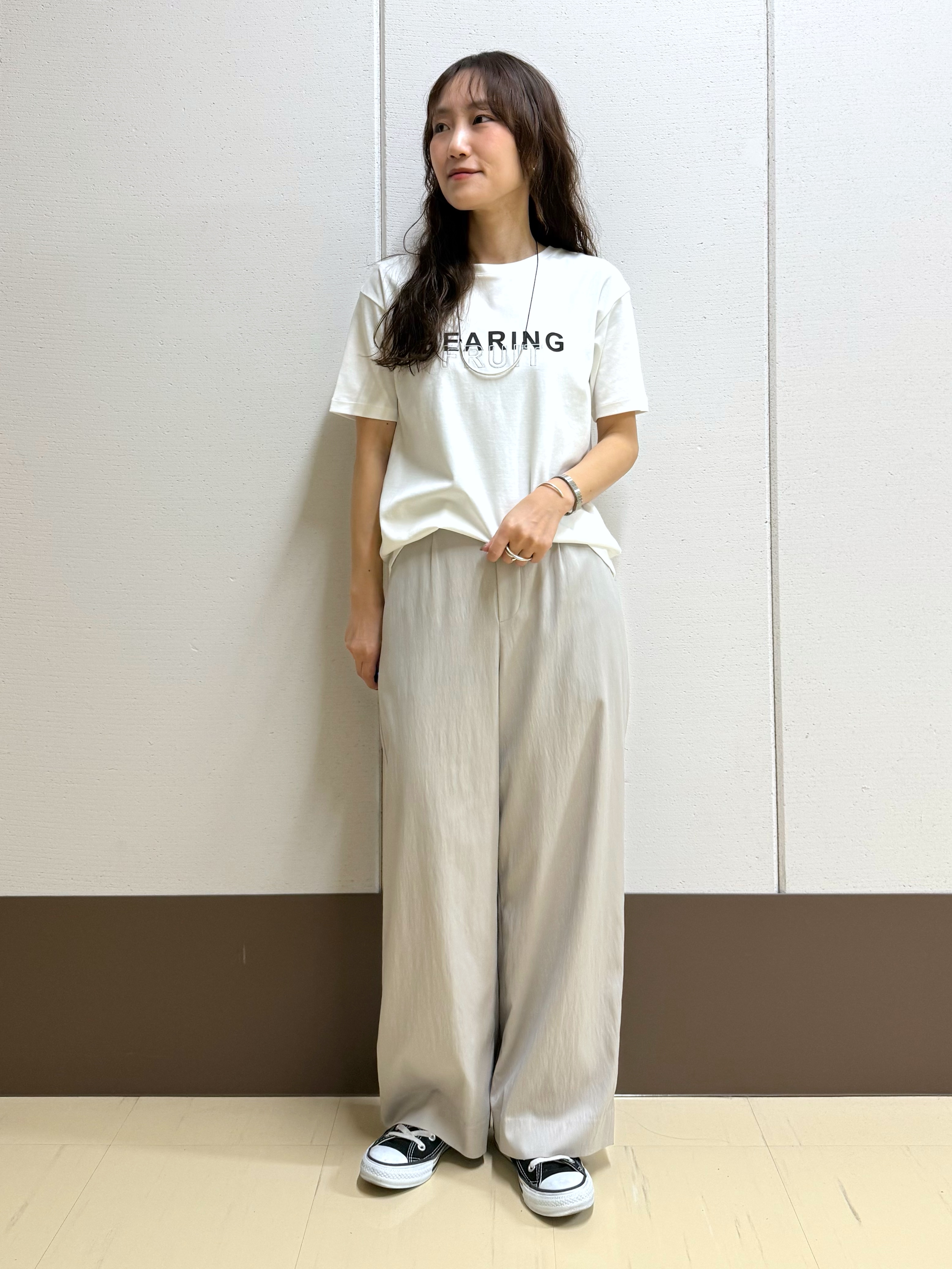 mamiさんの「INDIVI｜【洗える／コットン】メッシュジップニットカーディガン」を使ったコーディネート