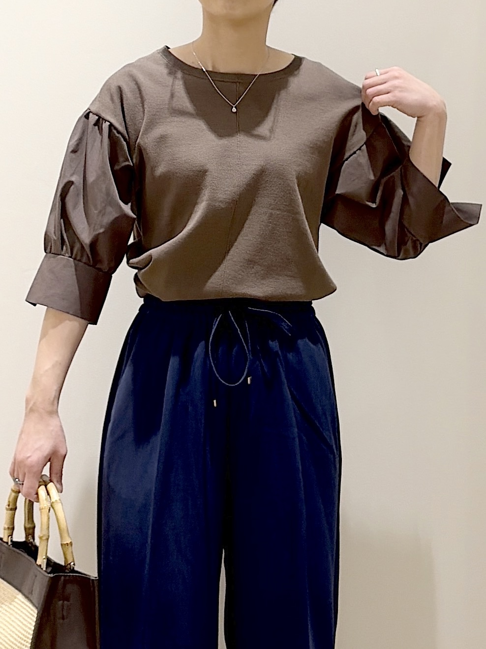 えりさんの「OPAQUE.CLIP｜ボリュームスリーブドッキングニット」を使ったコーディネート