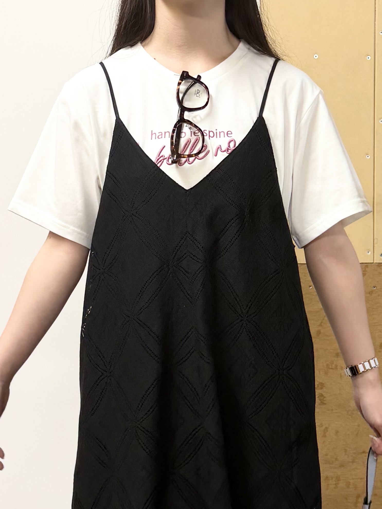 sahoさんの「THE SHOP TK｜【ひんやりさらさら】ロゴアソートクルーネックTシャツ」を使ったコーディネート