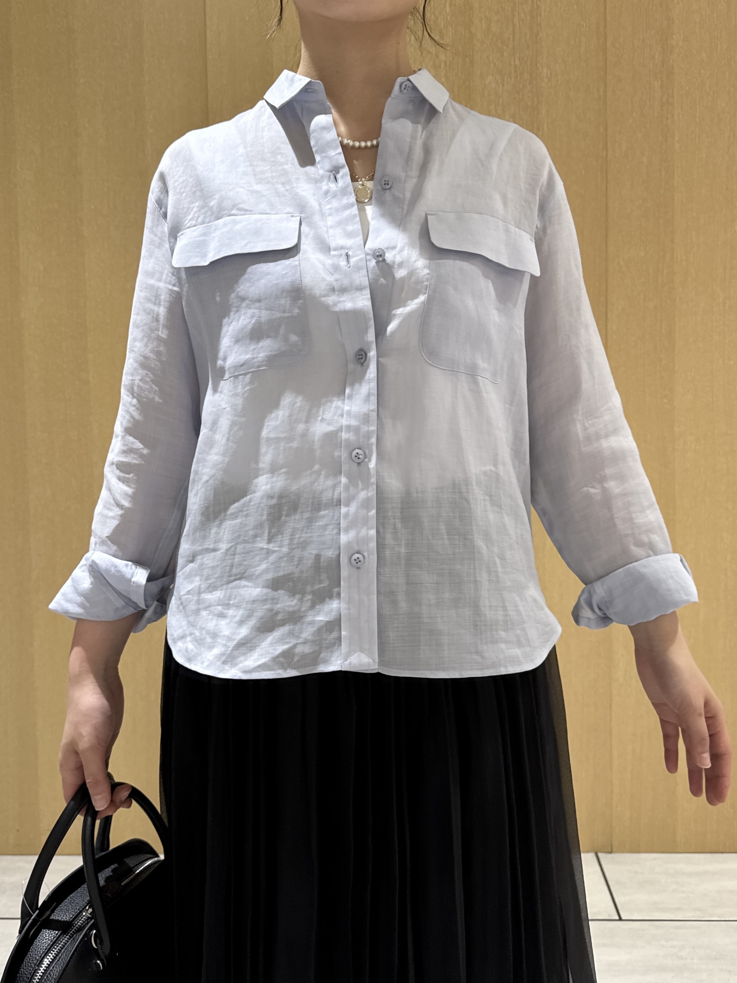 nanaさんの「UNTITLED｜【古畑星夏さん着用/接触冷感】ドライタッチシャツ」を使ったコーディネート