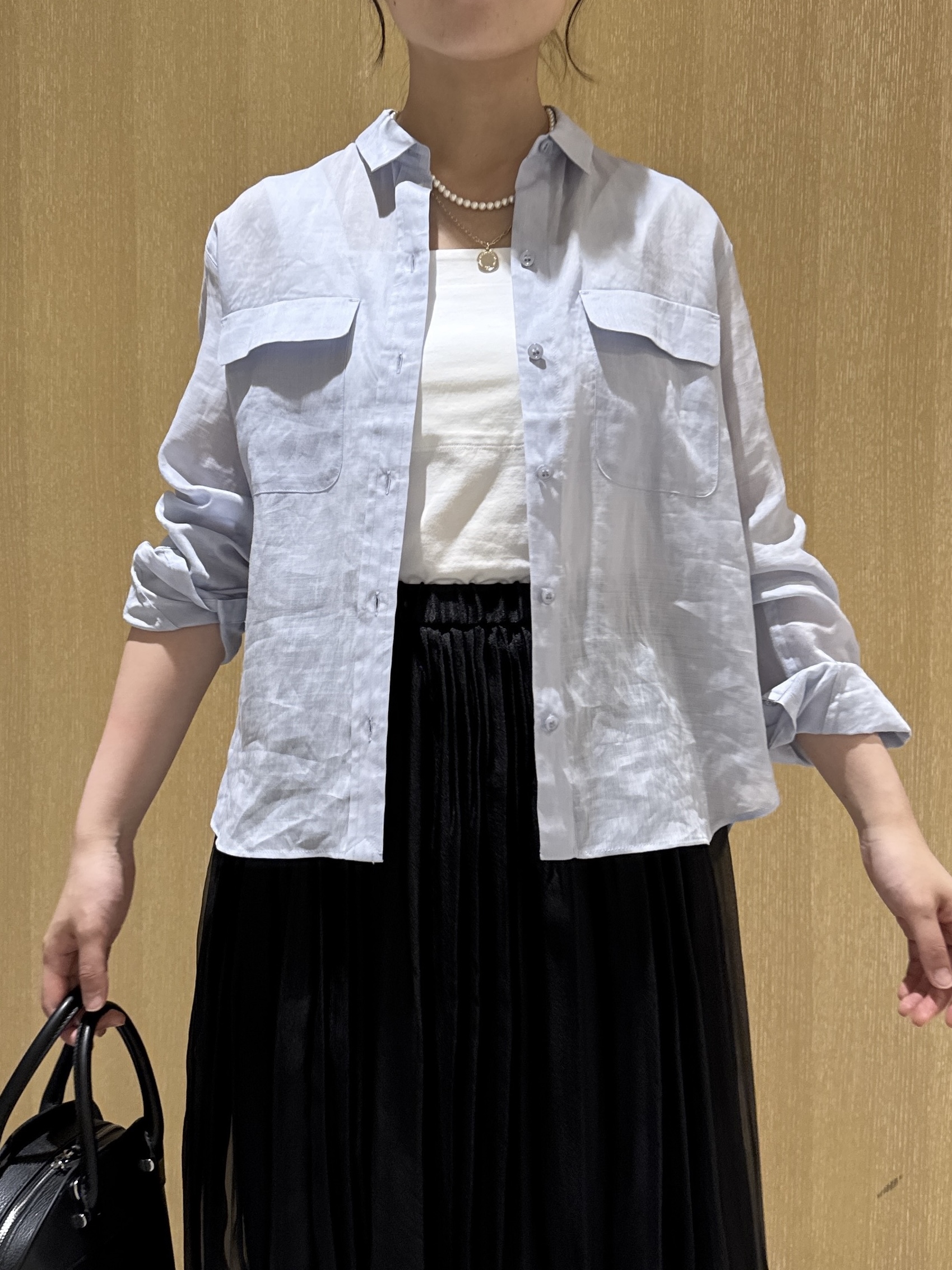 nanaさんの「UNTITLED｜【古畑星夏さん着用/接触冷感】ドライタッチシャツ」を使ったコーディネート