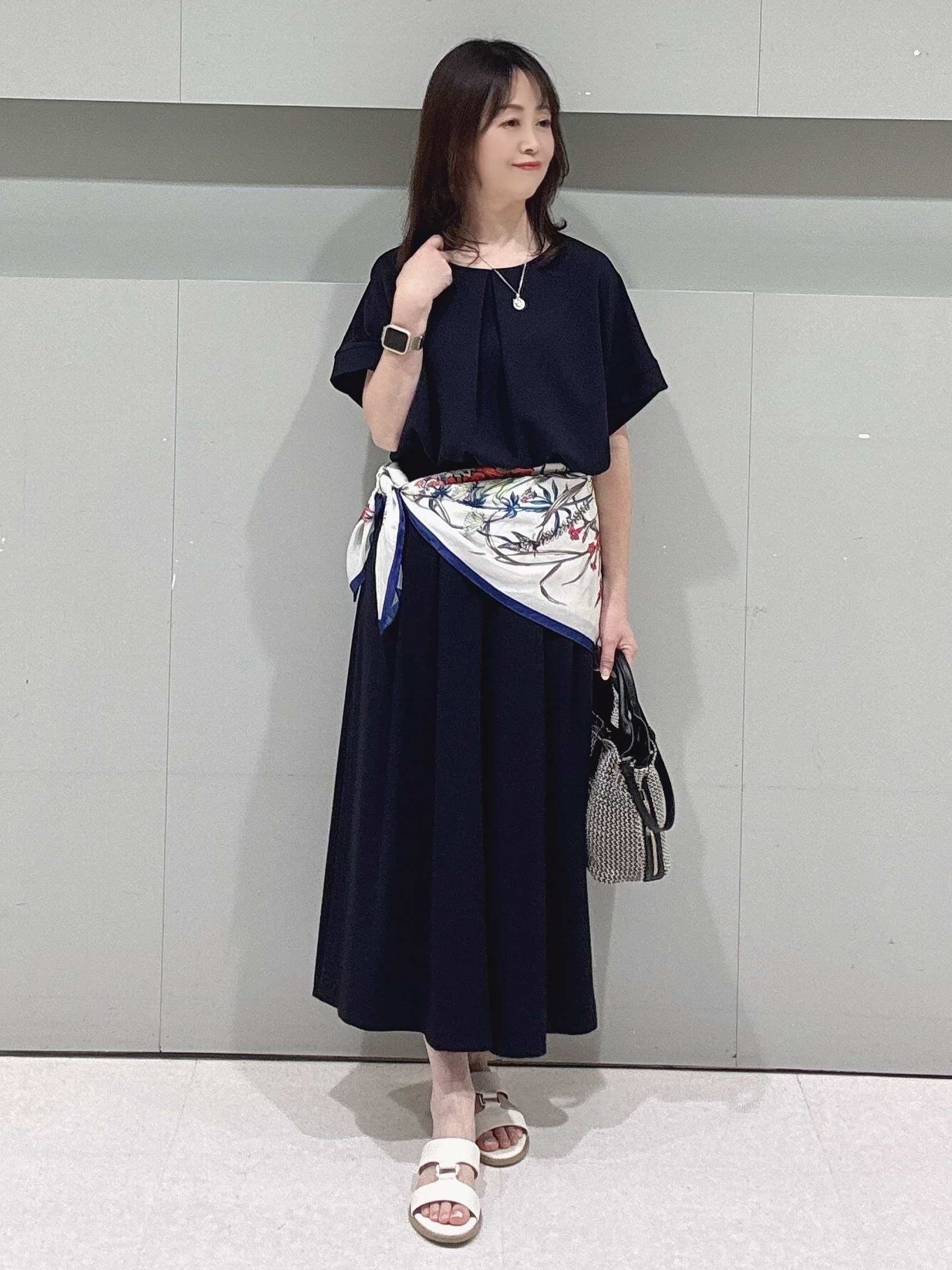 makiさんの「UNTITLED｜【接触冷感/はっ水/セットアップ可】リラクシーガウチョパンツ」を使ったコーディネート