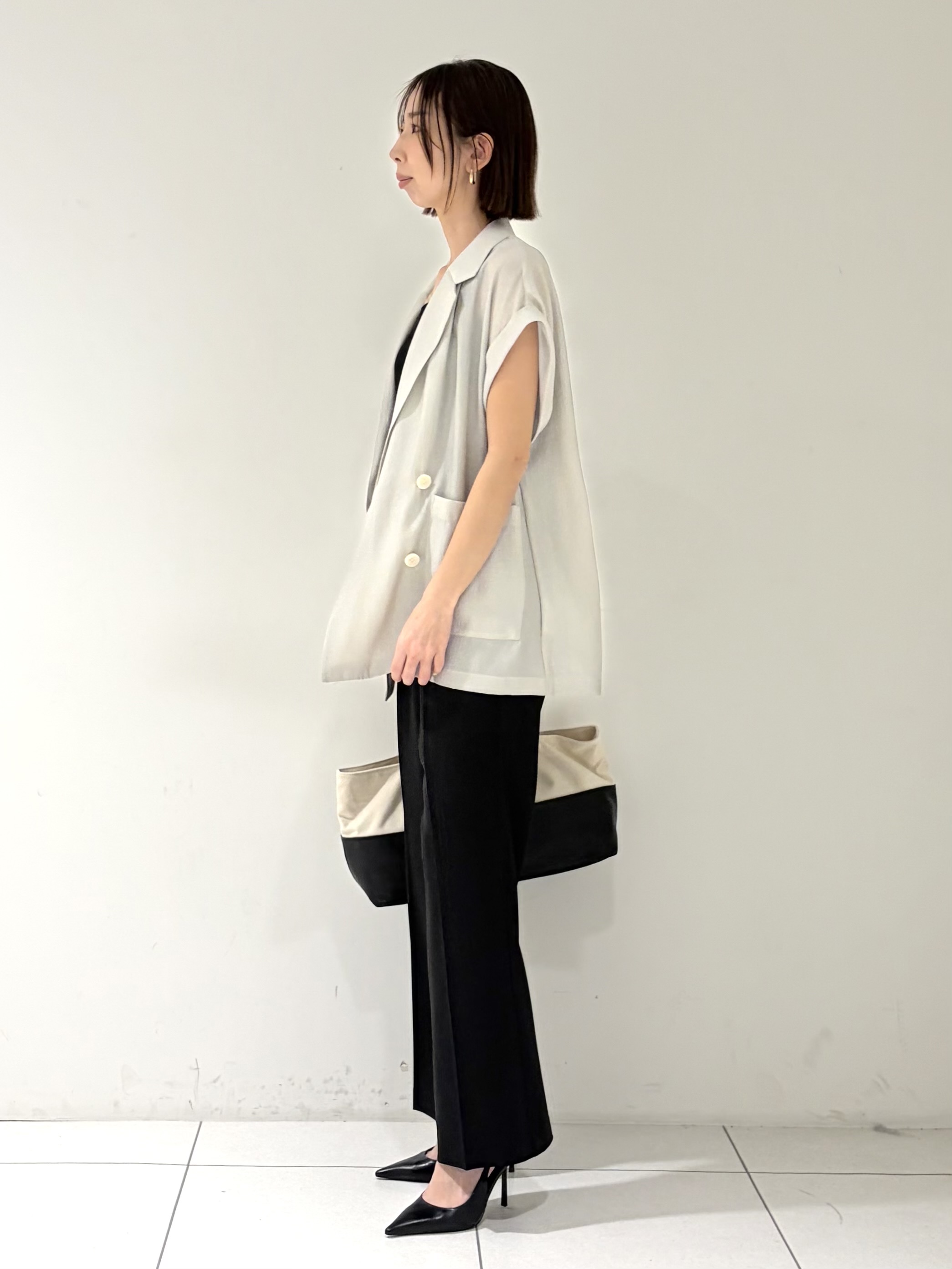 shioriさんの「INDIVI｜ワッシャーシアーダブルジャケット」を使ったコーディネート