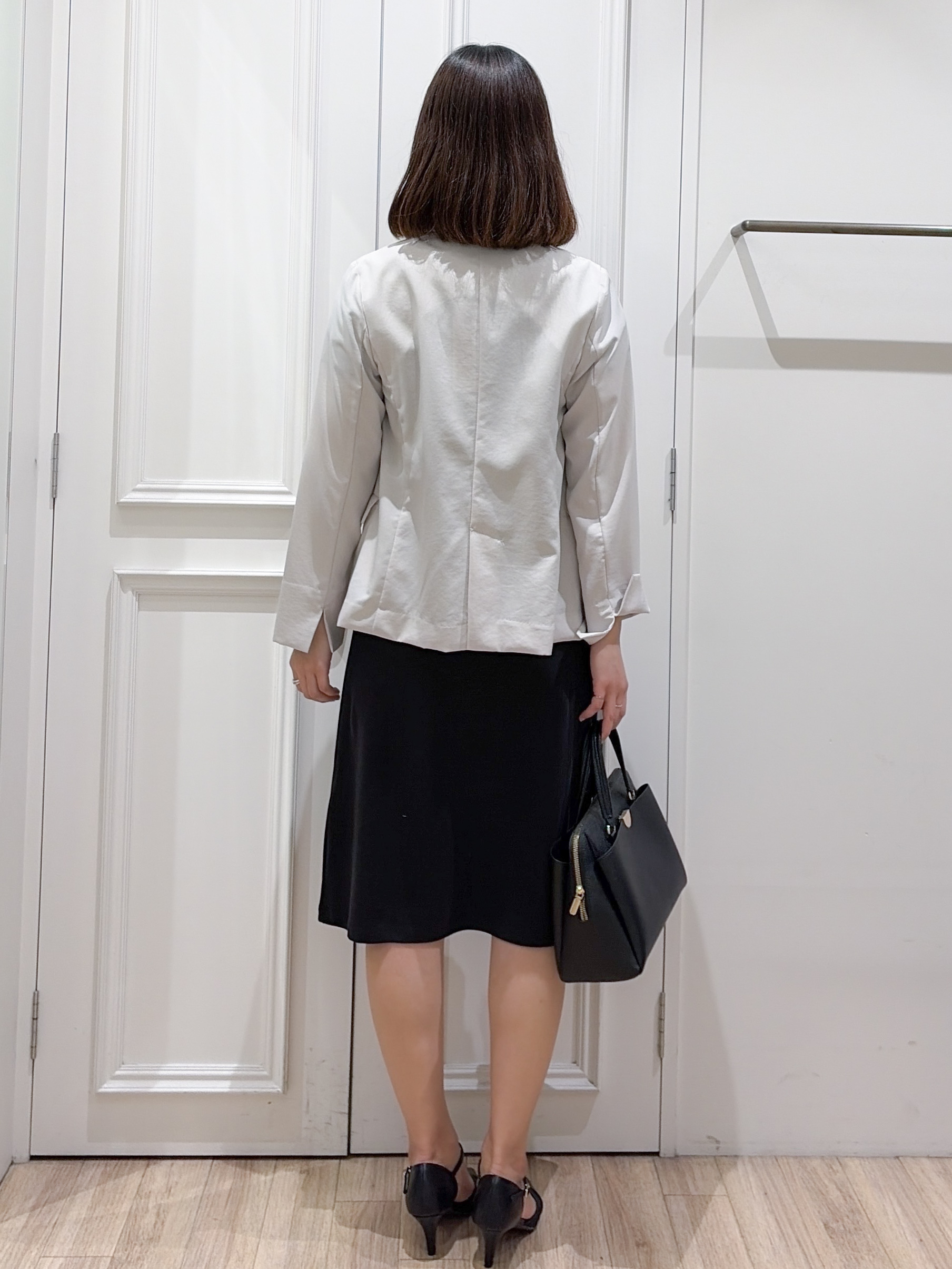 yurinaさんの「index｜《再入荷》ダブルブレストテーラードジャケット【接触冷感／吸水速乾／イージーアイロン／防シワ／洗濯機O」を使ったコーディネート