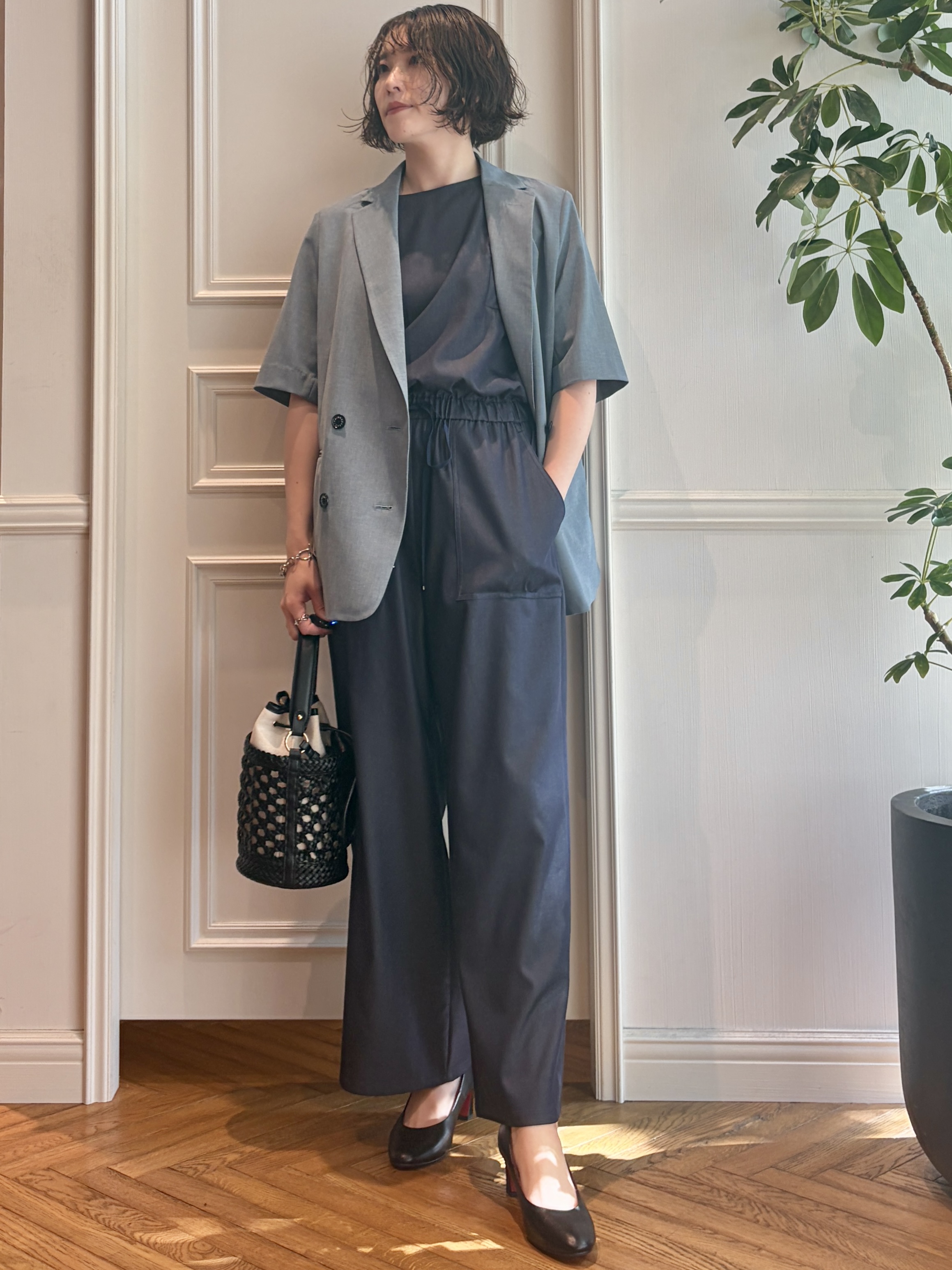 nakaoさんの「DRESSTERIOR｜【otonaMUSE5月号掲載/3WAY】メッシュ＆キャンバス バケツBAG」を使ったコーディネート