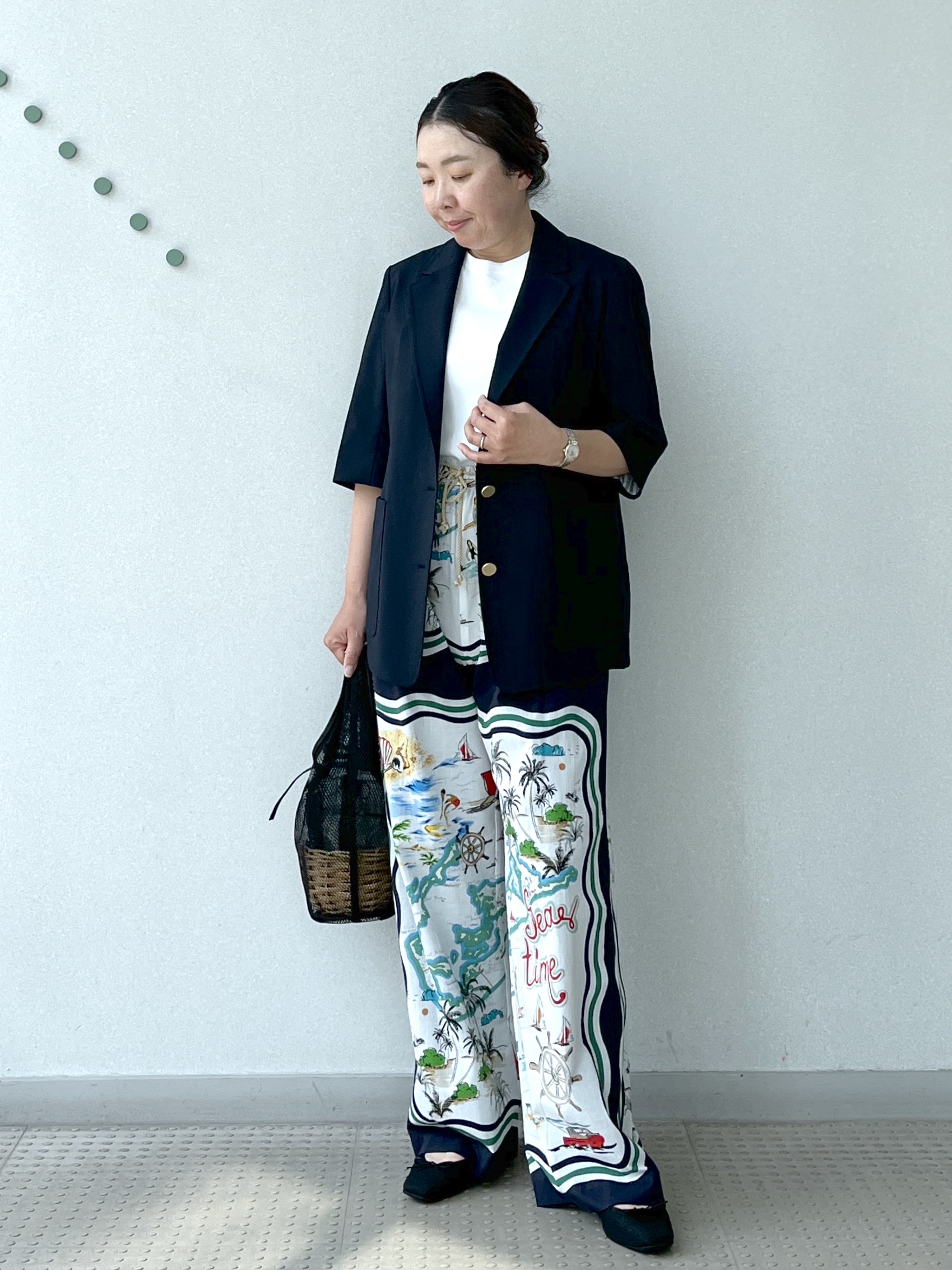 Soeさんの「DRESSTERIOR｜【接触冷感/セットアップ可】 2WAYストレッチスリークオータージャケット」を使ったコーディネート