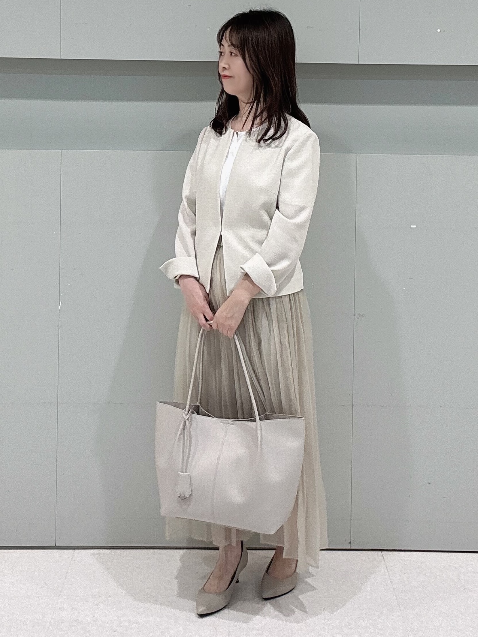 makiさんの「UNTITLED｜【清涼感/洗える】ミニマルシルエットジャケット」を使ったコーディネート